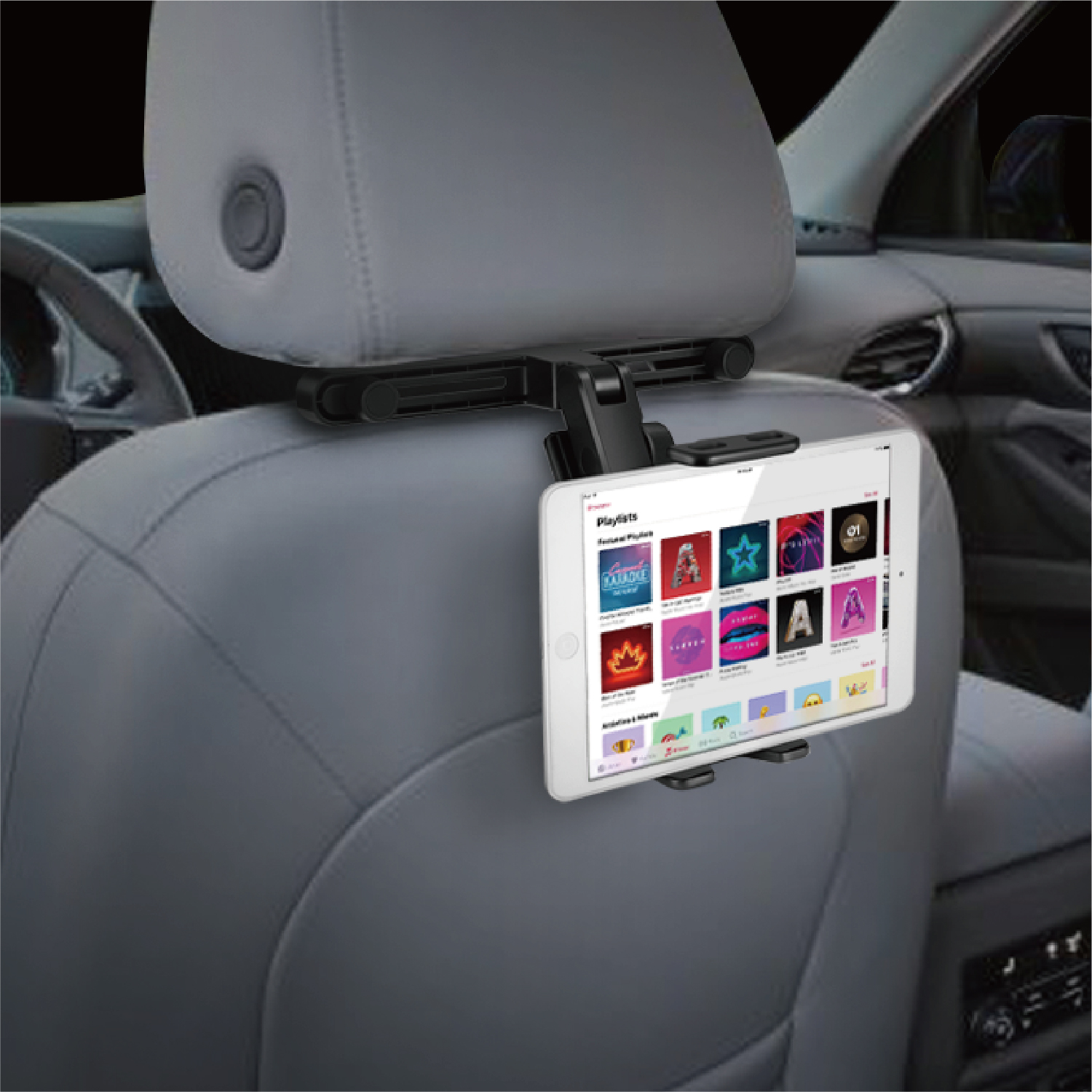 Car Seat Headrest Tablet Phone Holder, Rotatable Bracket Mount