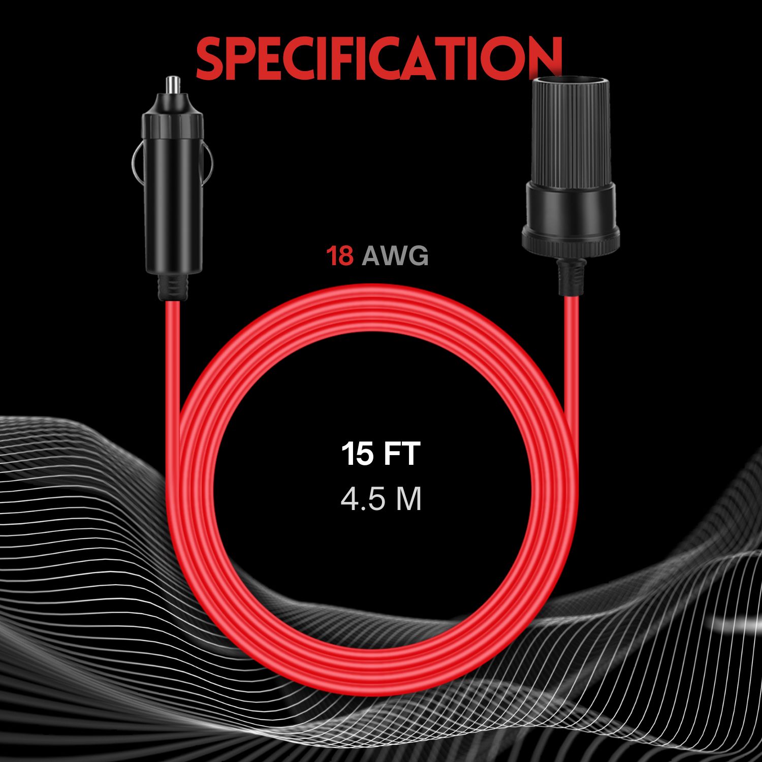 Hassle-Free Set Up: Our car lighter extension cord can easily power your devices. Just plug it into the 24/ 12 volt extension cord with cigarette lighter plug and link the female plug to the electrical appliances, and you're good to go