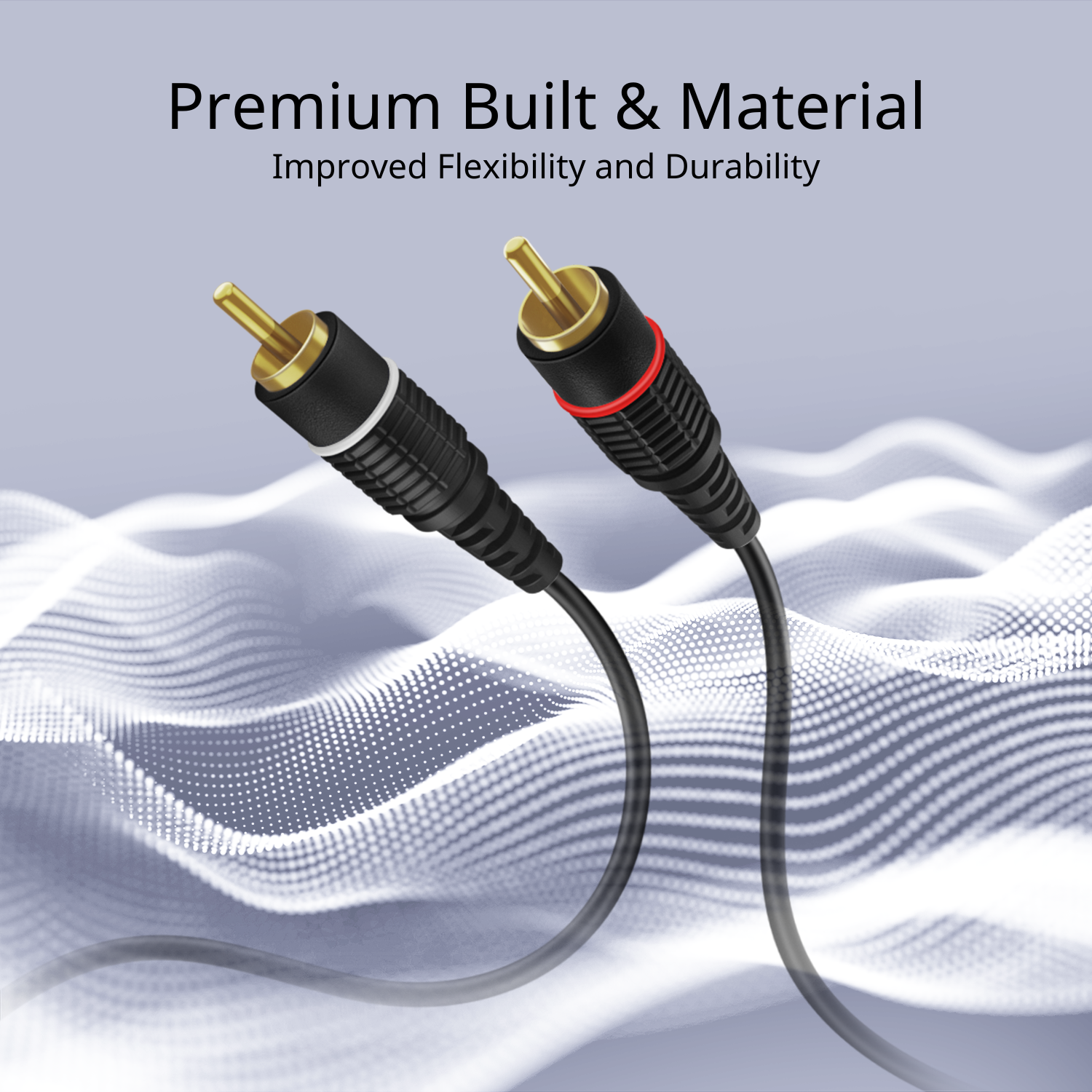 Ultimate Audio Experience: Our high-fidelity RCA to RCA audio cable with gold-plated RCA wire cable connectors enhances audio and provides resistance from corrosion, ensuring the highest quality audio transfer and bringing you a better sound experience