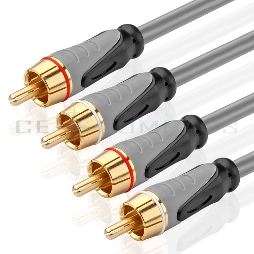   Gold RCA Stereo Audio Cable 2RCA To 2 RCA Male to Male for DVD  