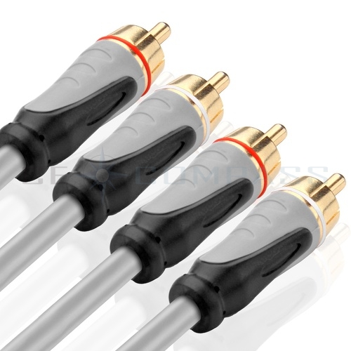   Gold RCA Stereo Audio Cable 2RCA To 2 RCA Male to Male for DVD  