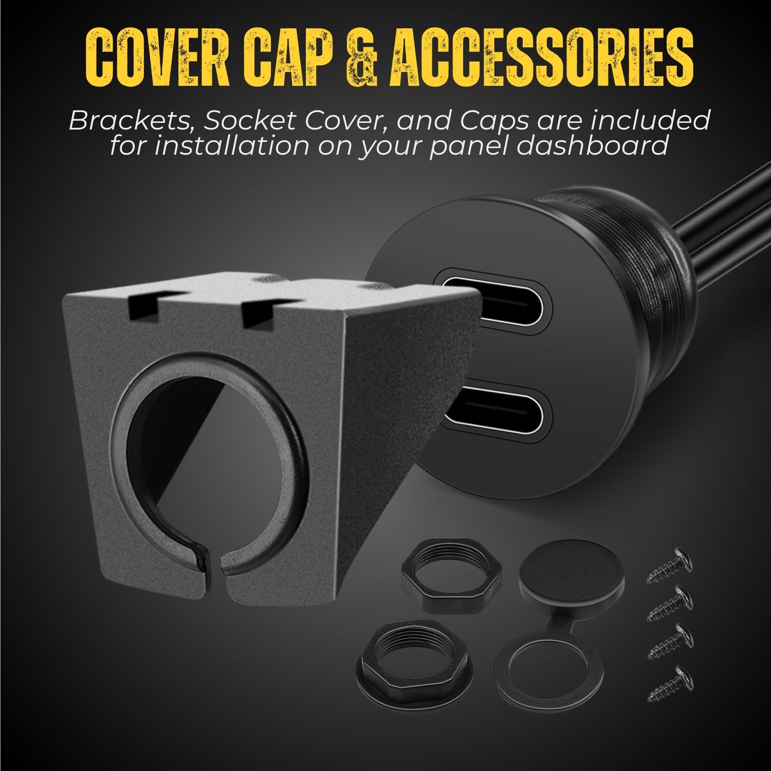 Waterproof & UV Resistant - Made with solid plastic & thick outer jacket that prevents rain water & UV damage from extreme weather conditions. The stiff rubber cap cover is detachable and can fit tightly to protect the plug from being wet; Able to work in a damp environment as long as the electrical connectors are kept dry