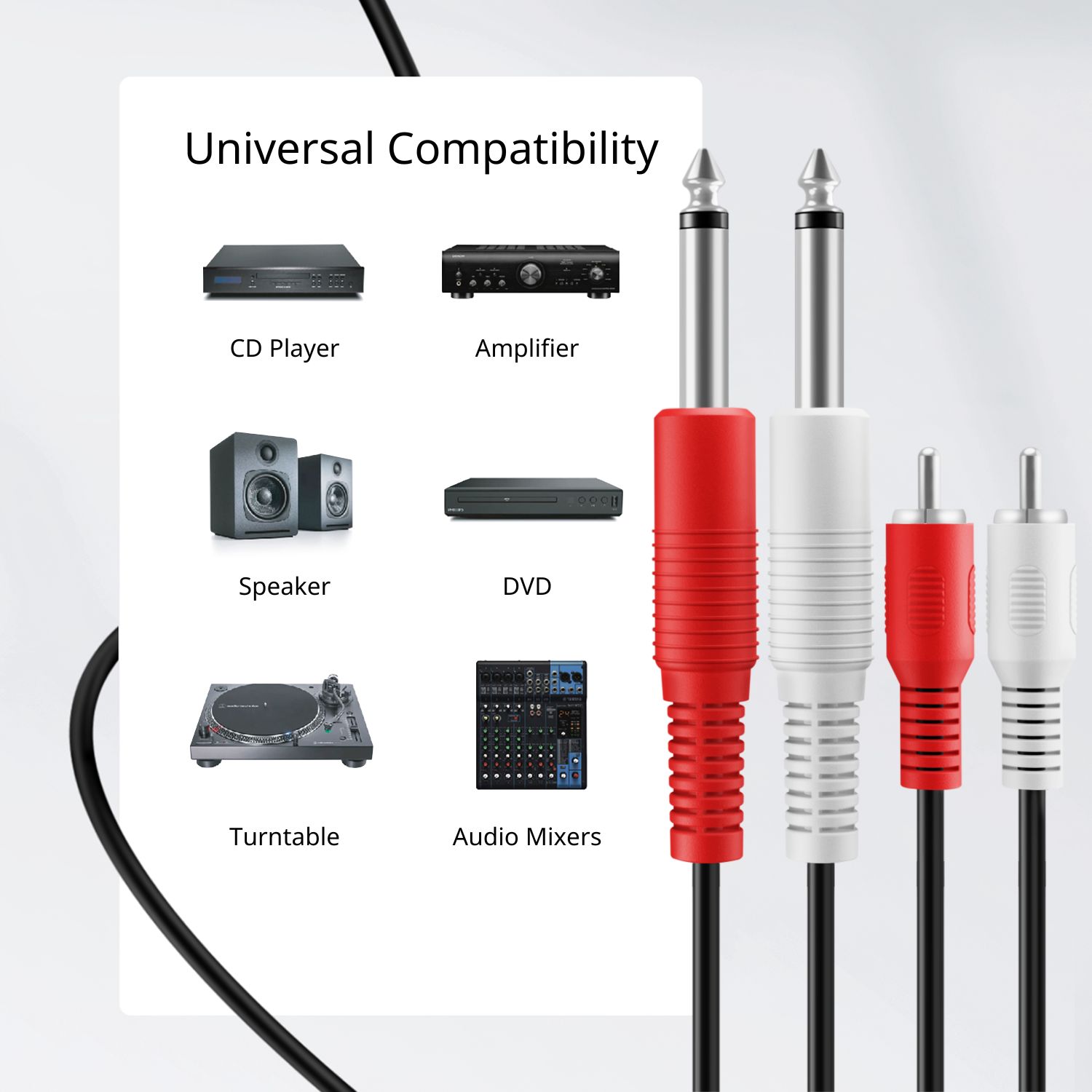 Oxygen Free Copper Lines combined with a double shielding allow for a maximum audio quality; reduce distortion and signal loss; minimizes return loss, so music, dialogue and sound effects are always clear, dramatic, detailed in excellent signal quality