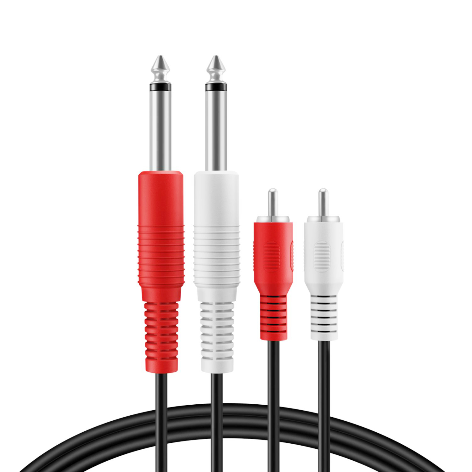 Connects audio devices with the 6.35 mm (1/4 in) plugs audio port to AV receiver, amplifier, Hi Fi stereo audio system, home theater system, computer sound, recording equipment, speaker and more