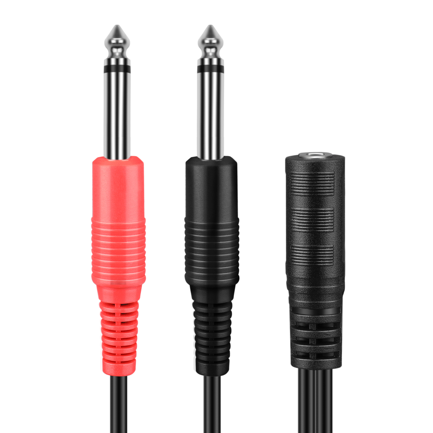 3 5mm Trs To 2 Dual 1 4 Inch Ts Stereo Audio Cable Adapter