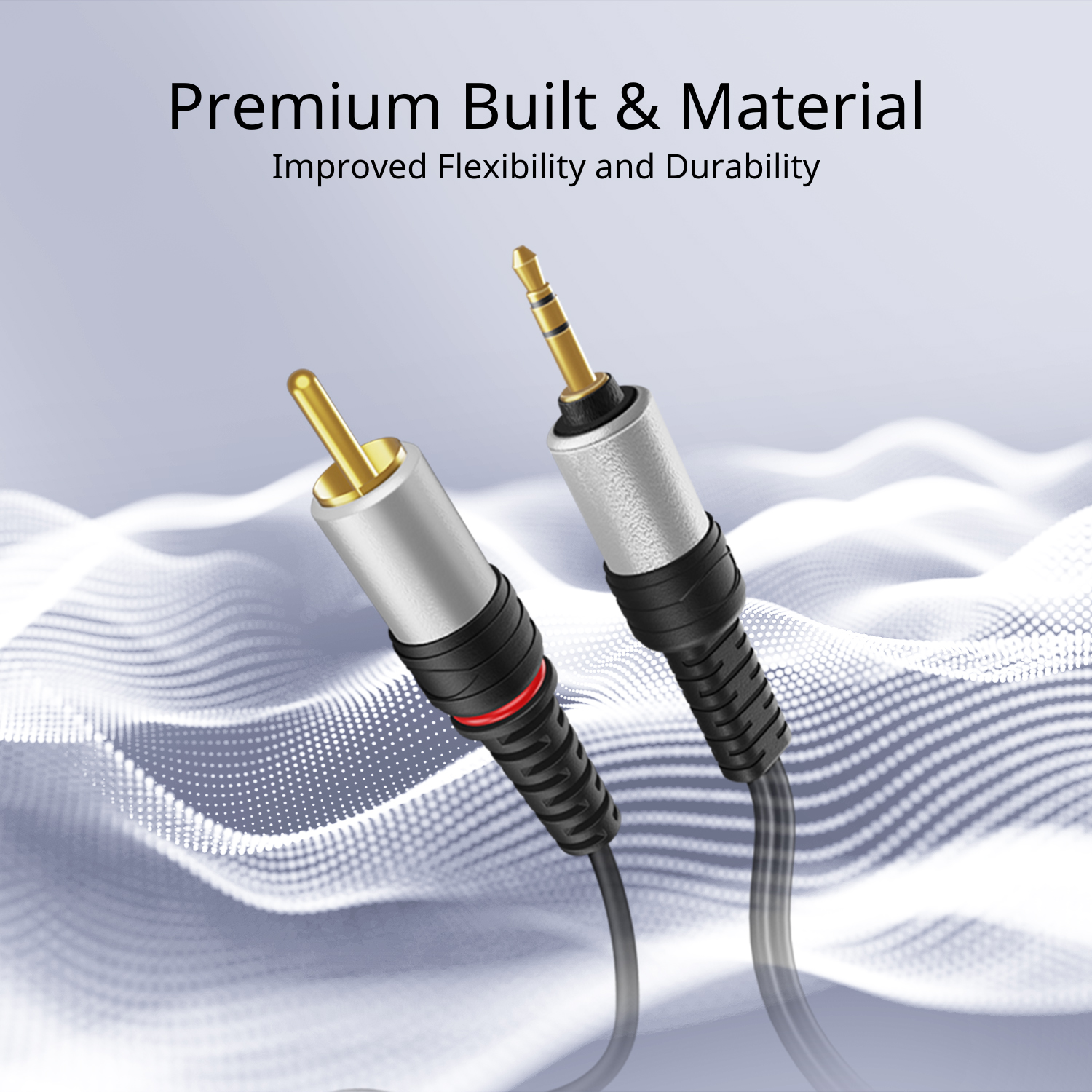 3.5mm to RCA Audio Cable 50FT Male Stereo Y Adapter AUX Auxiliary