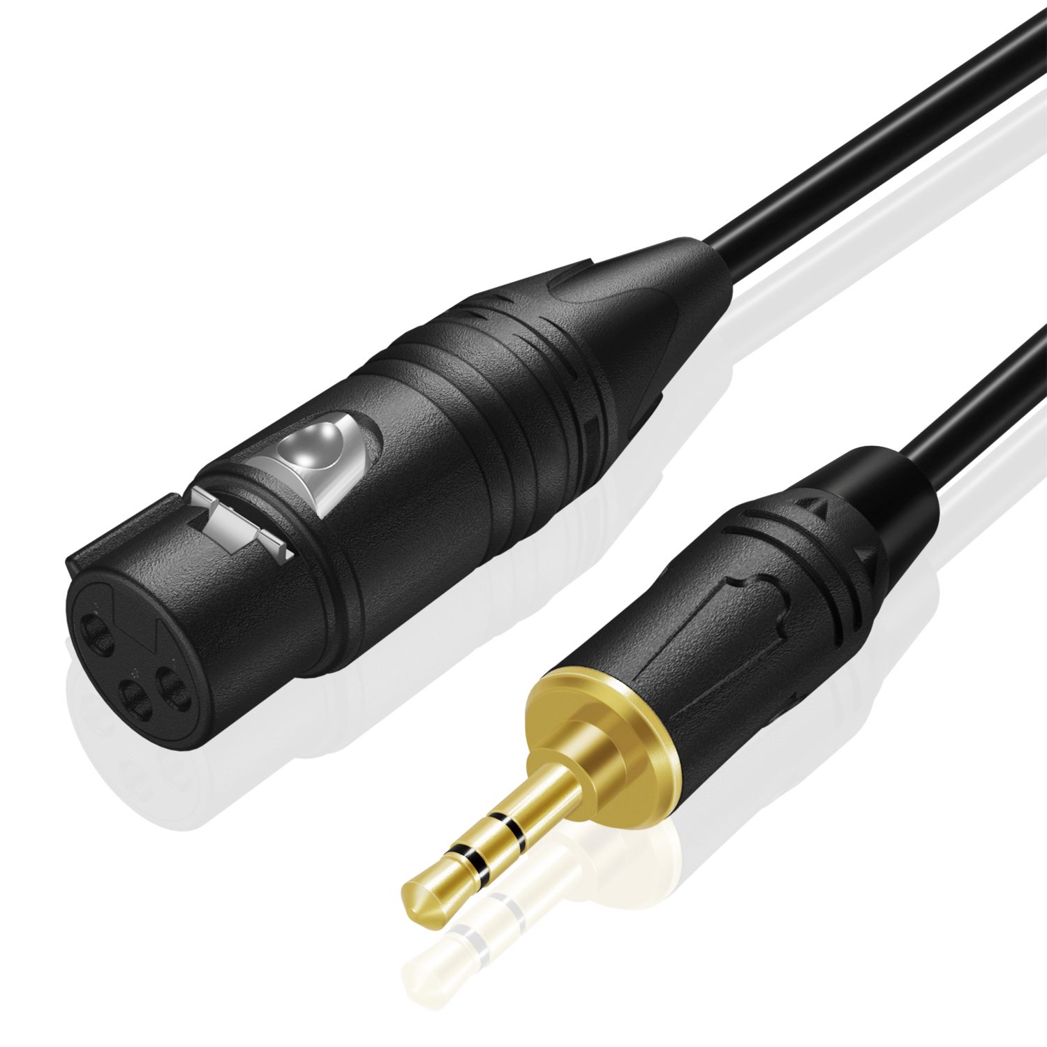 TNP Female XLR to 3.5mm (1/8 inch) - Aux to Microphone Stereo Cable for DSLR Camera, Computer, Laptop, Audio Equipment, Recording Device - High-Performance XLR to 1/8 Cable, 6 Feet
