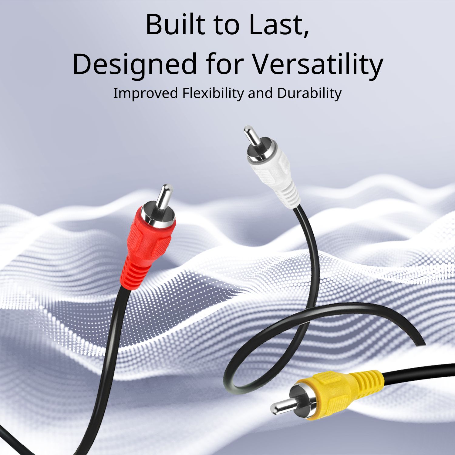 Optimal Signal Integrity: Our 3 RCA composite cable are made with oxygen-free copper lines with double shielding; these 3 RCA red yellow white cable are shielded against RFI and EMI interferences, enhancing your AV experience