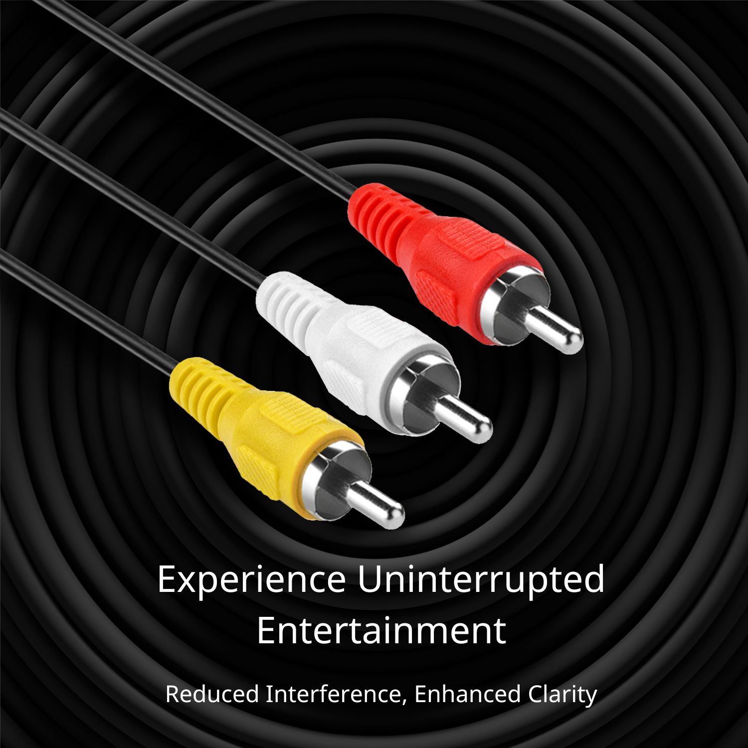Universal Compatibility: With our 3 RCA male to male video cable, connect your devices and stereo audio ports to TVs, AV, DVD, home theater receivers, amplifiers, projectors, radios, car audio systems, computers, and more for a versatile AV setup