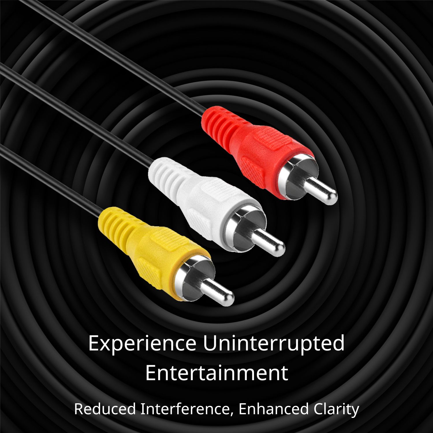 3 RCA Cable AV Composite Video 2RCA Stereo Audio Male Plug Jack Wire