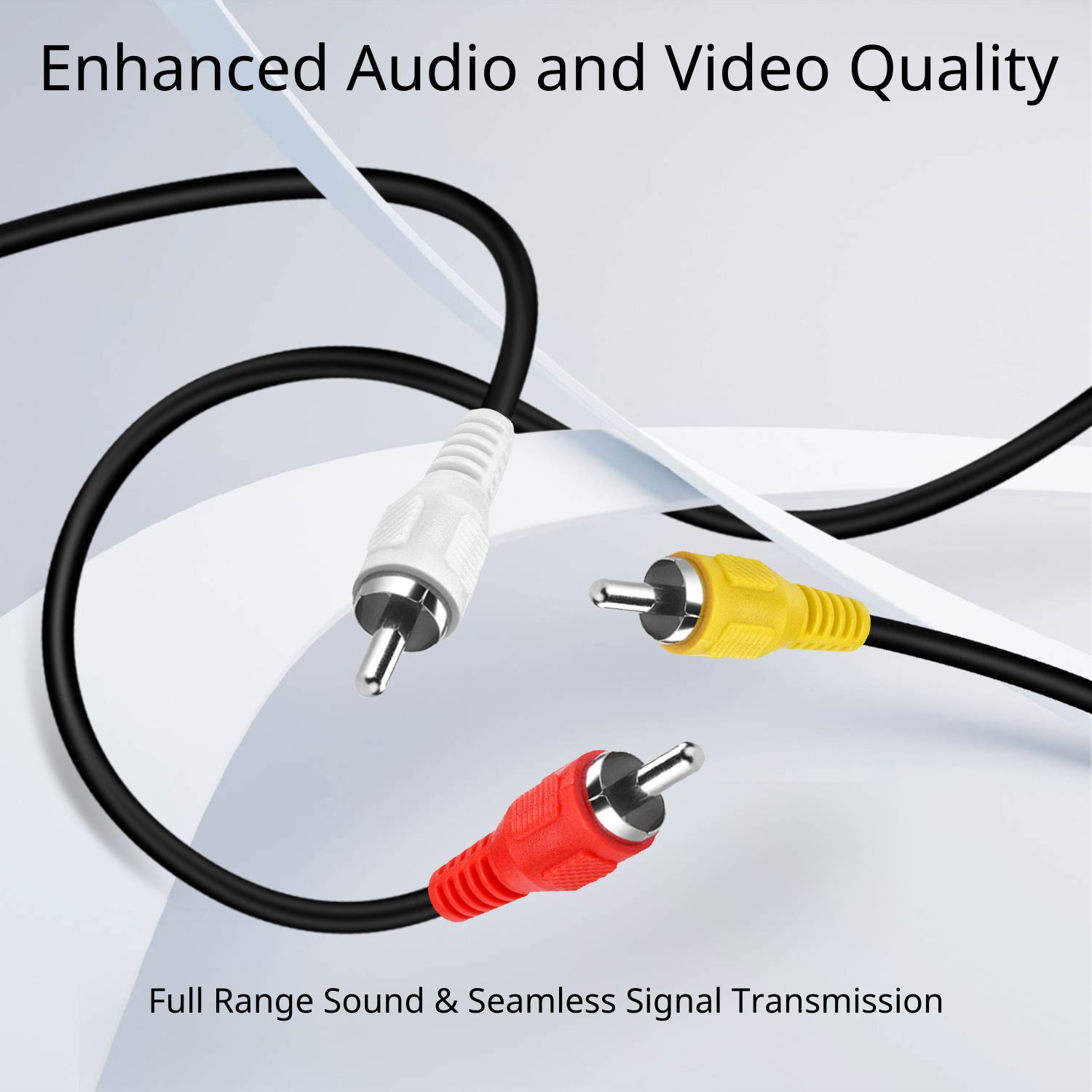 3 RCA AV Cable - 6 ft Audio Video RCA Cable - 3 RCA Cord Male to