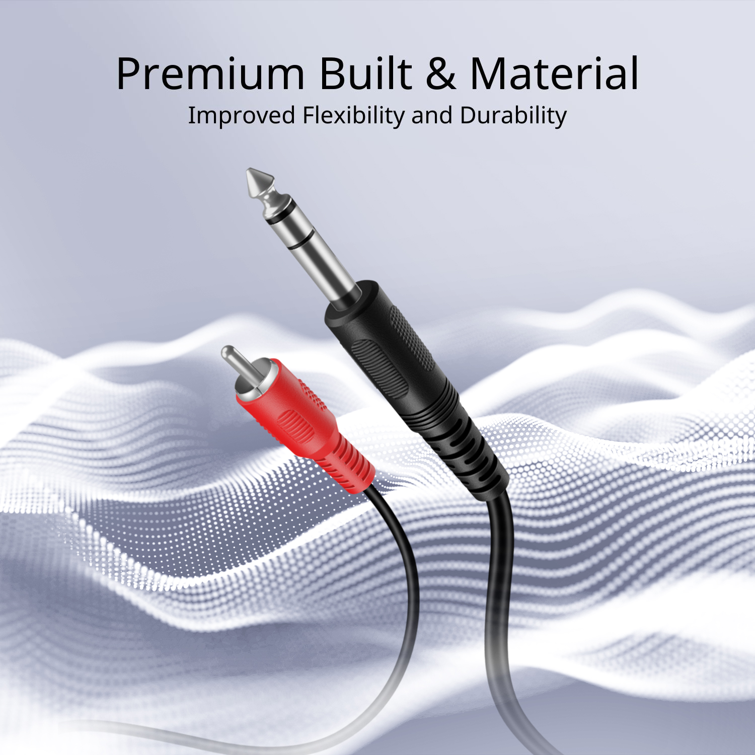 Smooth and Secure Connection - Features thick shielding and polished metal connectors, this RCA to 1/4 cable provides a seamless, high-quality audio experience, free from interference and signal loss.