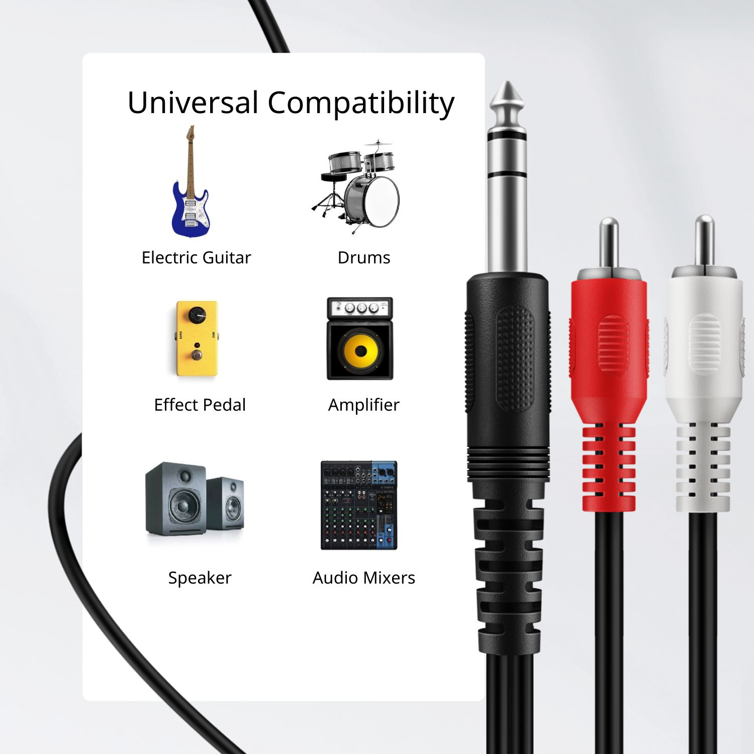 Easy to Use - The color-coded RCA cables make it easy to identify the left and right channels, ensuring that your audio is properly set up, saving you time and frustration.