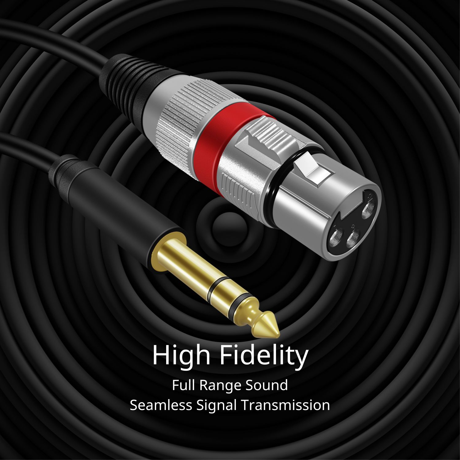 6.35mm to XLR Female Cable Y Adapter Stereo AUX Audio Jack ...