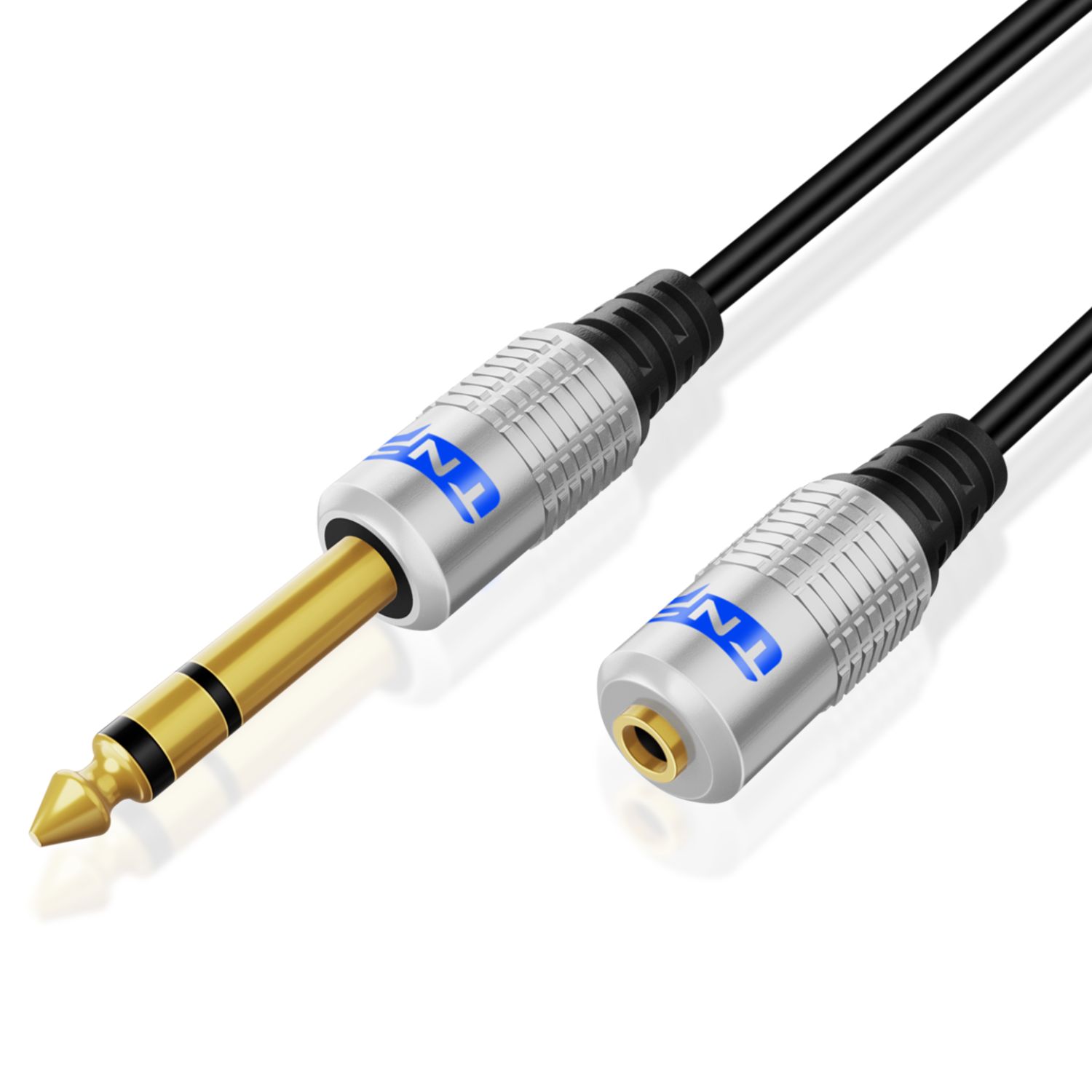 Premium 6.35mm 1/4" to 3.5mm 1/8" Cable Adapter (6FT) - Male to Female TRS Stereo Audio Jack Plug Wire Cord Bi-Directional with Gold Plated Connector for iPod, Laptop, Home Theater, Amplifiers