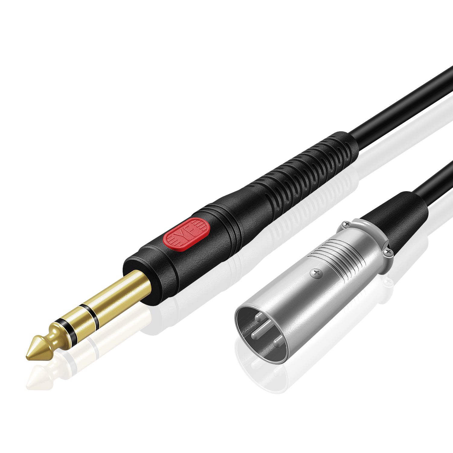 XLR Male to 6.3mm 1/4 inch TRS Male Pro Audio Video Stereo MIC Cable (10 FT), Gold Plated for Microphones, Powered Speakers, Stage, DJ, Studio Sound Consoles