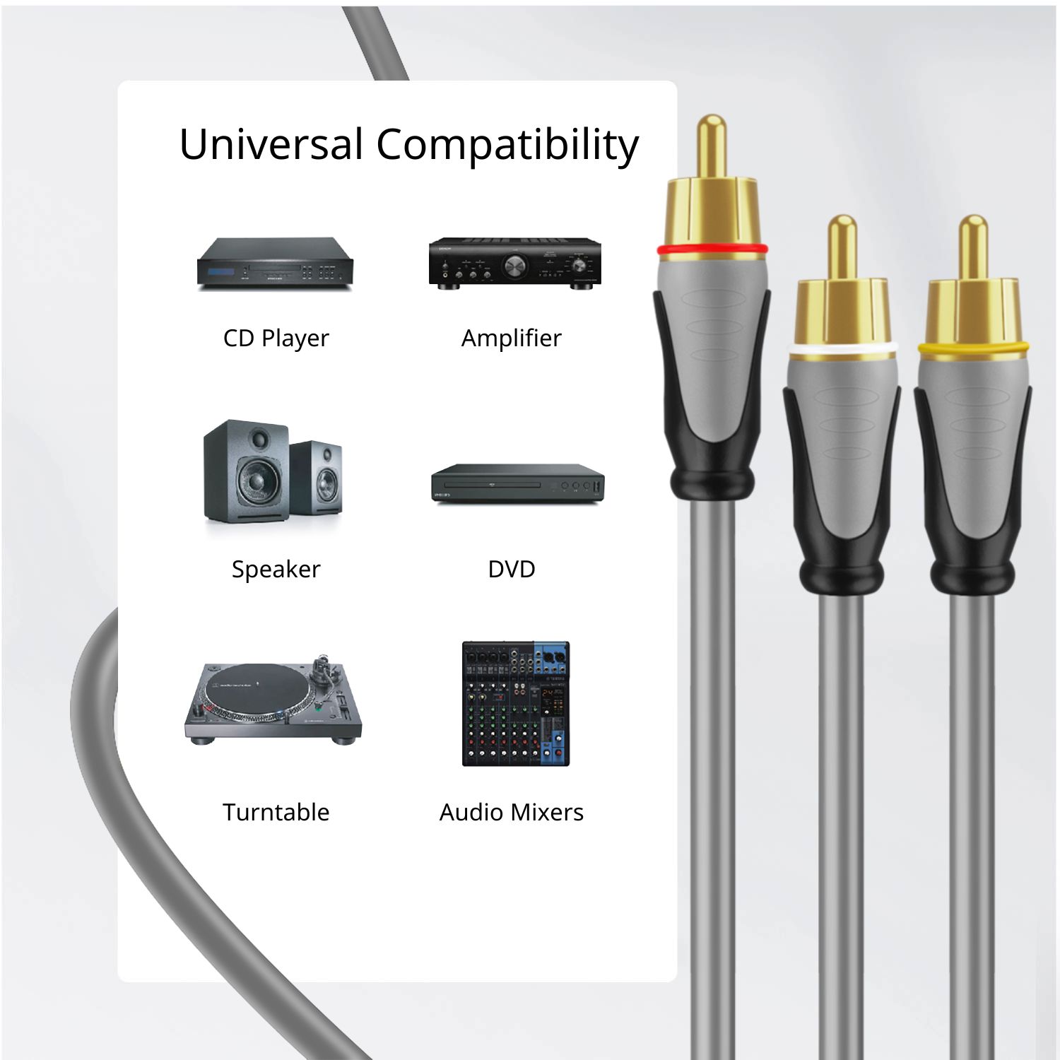 Easy Set Up - Designed for plug-and-play setup, this RCA Composite Cable connects your devices with no additional configuration required. Plug in and start enjoying your media right away.
