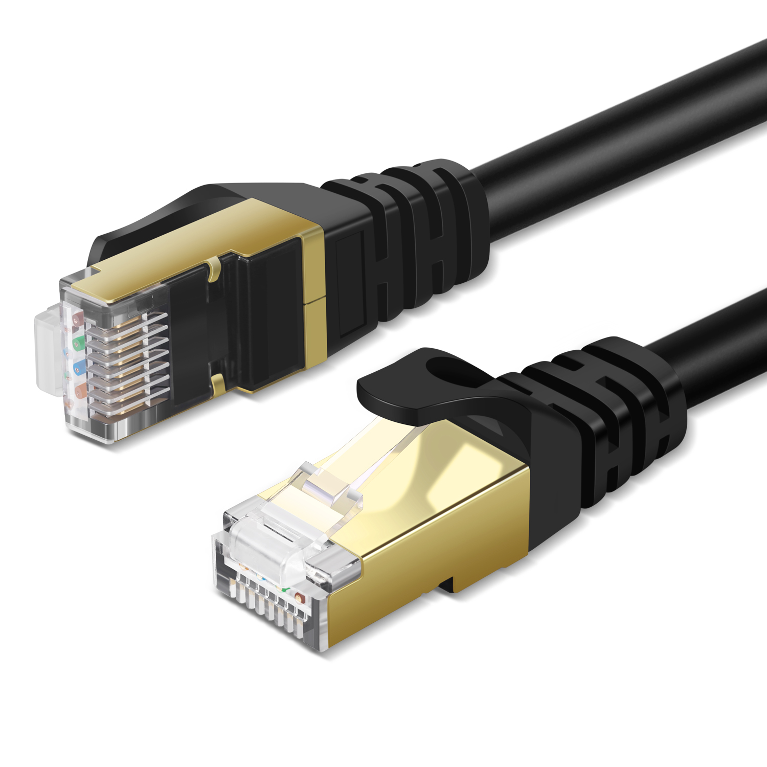 High Performance Category 7 RJ45 8P8C Ethernet Lan Cable - CAT 7 ethernet cable for gaming and high demand applications provides universal connectivity for LAN network cables components such as PCs, computer servers, printers, routers, switch boxes, network media players, NAS, VoIP phones, PoE devices, and more