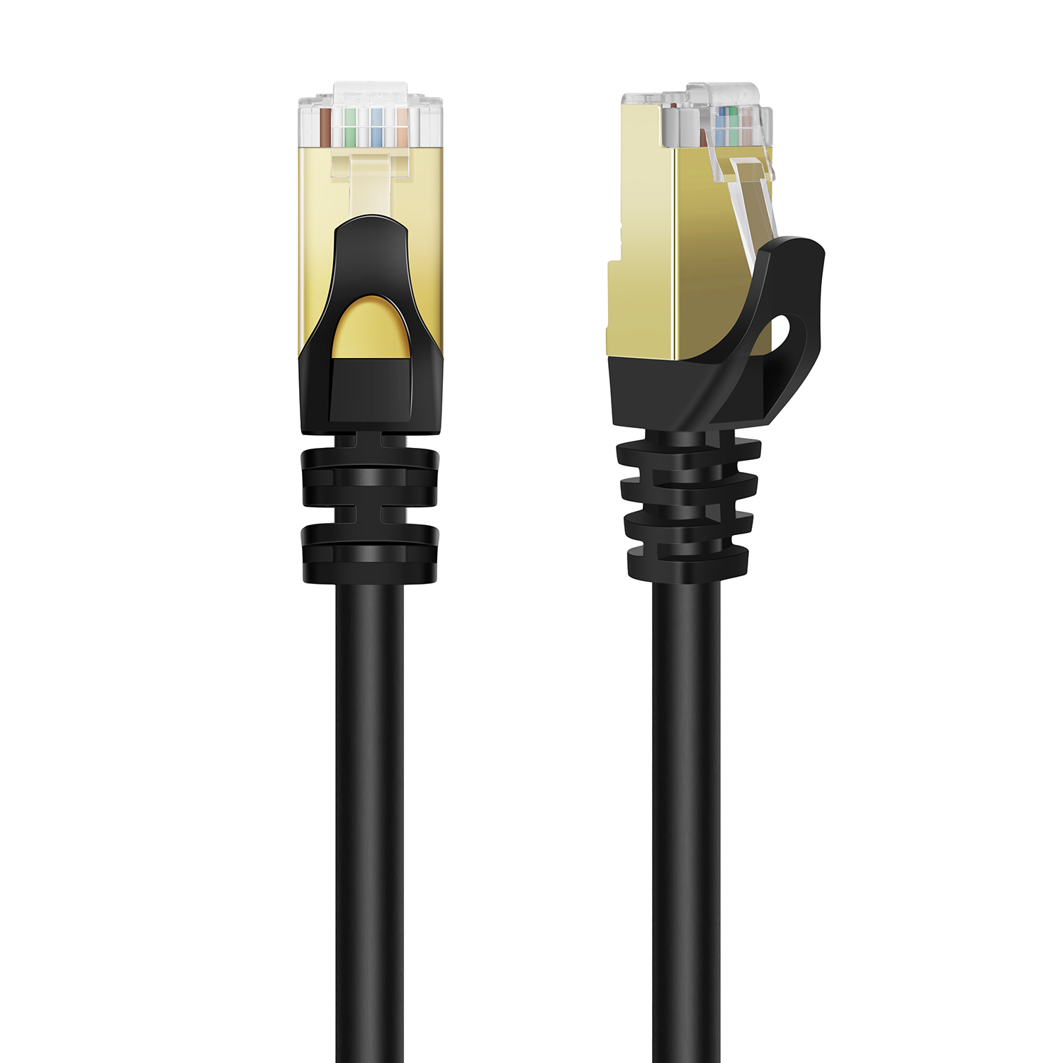 Premium & Quality materials - Solid 24 AWG copper filaments compose the patch cable cord's signal conductors. The twisted pairs are then separated by PE insulation molding that prevents internet cable signal interference. The cable's also gold-plated and made with a molded strain relief
