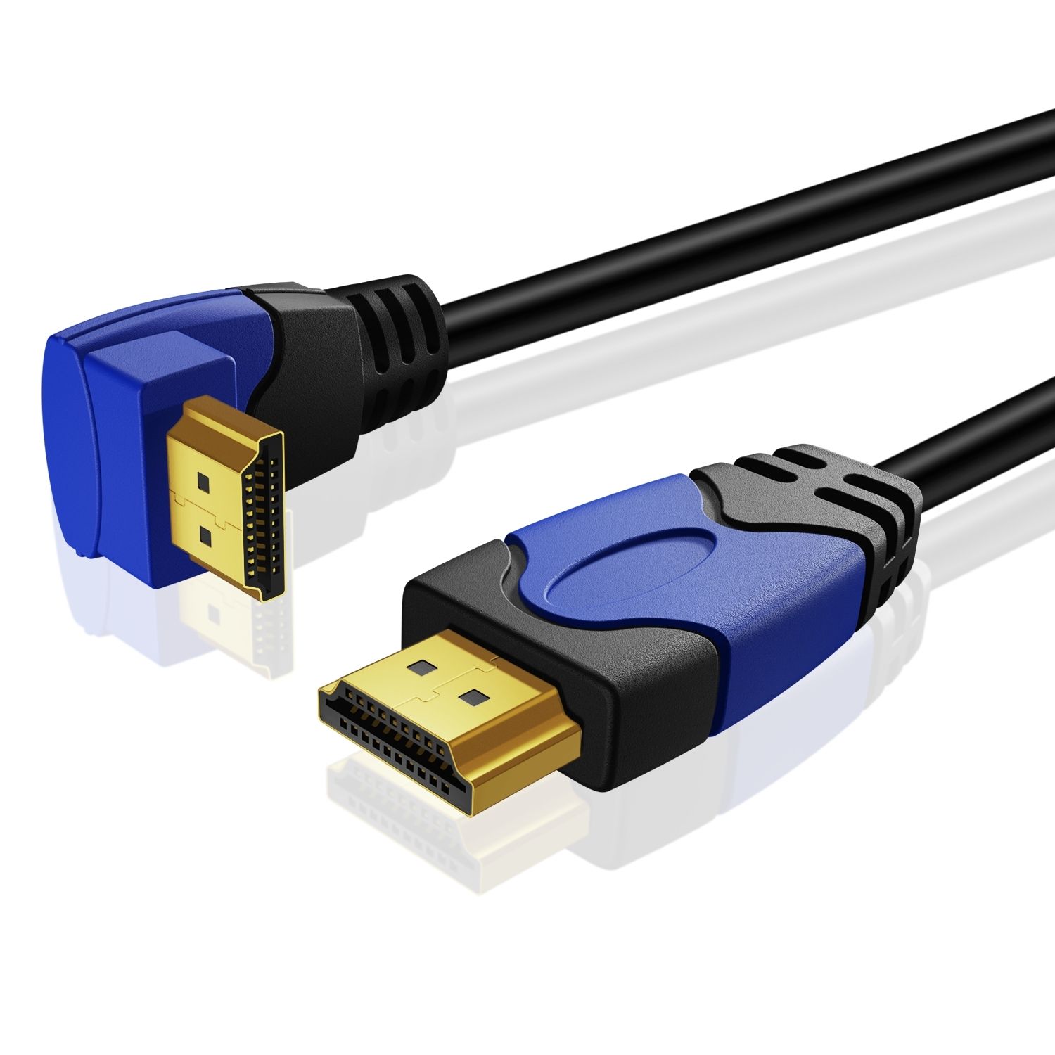 Right Angle 90 Degree HDMI Cable - right angle design allows better fitting for wall-mounted devices, narrow spaces, solving the embarrassment of limited spaces between wall and device; (Please refer to product images to make sure you purchase the desired angle)