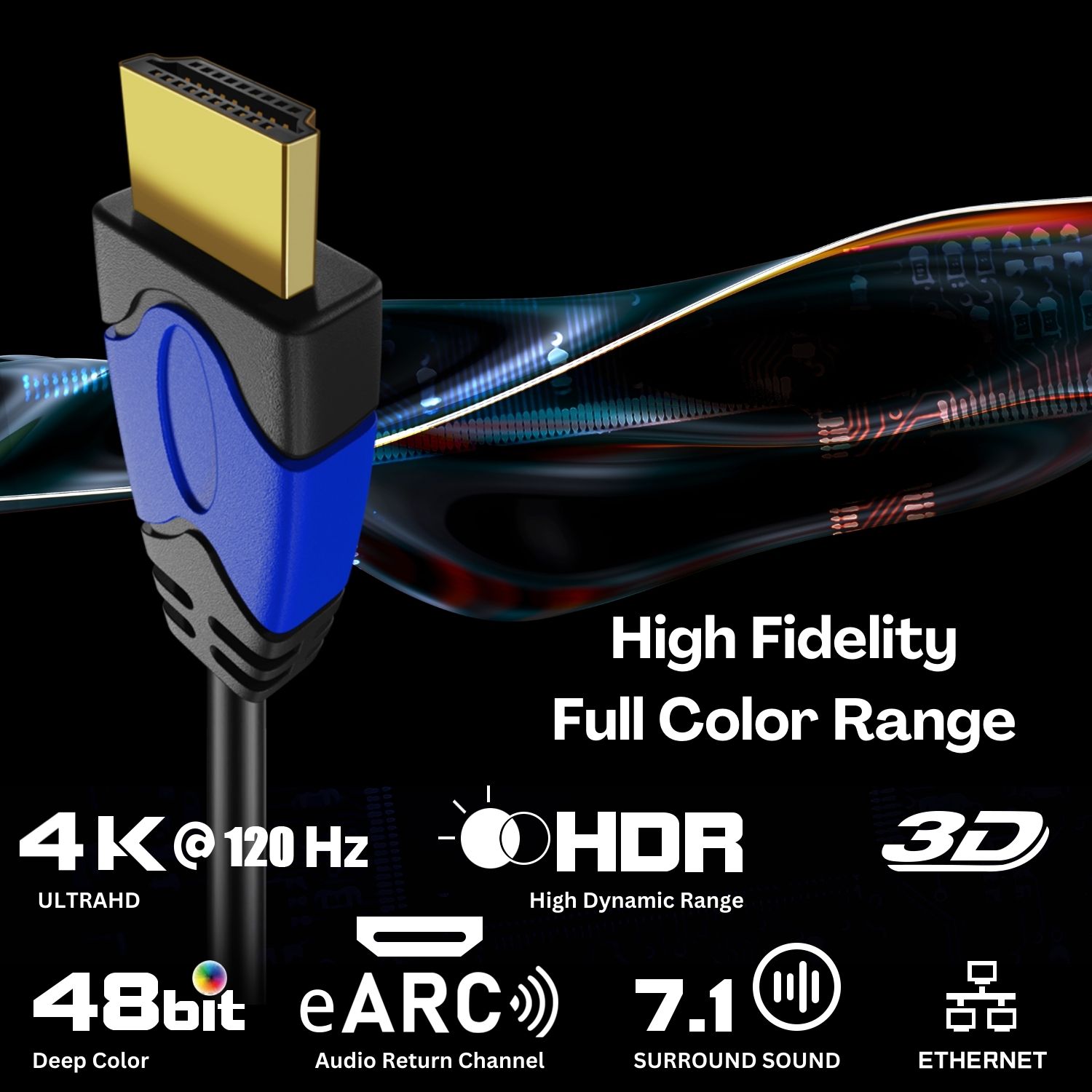 Premium Construction - Highest grade 30 AWG oxygen-free copper, corrosion resistant gold-plated contacts, multi-shielded cable material for maximum interference / flickering shielding and ensure a steady signal connection with optimum streaming, rich colors and crisp imaging