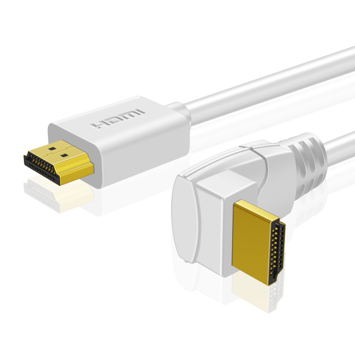Right Angle HDMI Cable (90 Degree) - right angle design allows better fitting for wall-mounted devices, narrow spaces, solving the embarrassment of limited spaces between wall and device; (Please refer to product images to make sure you purchase the desired angle)