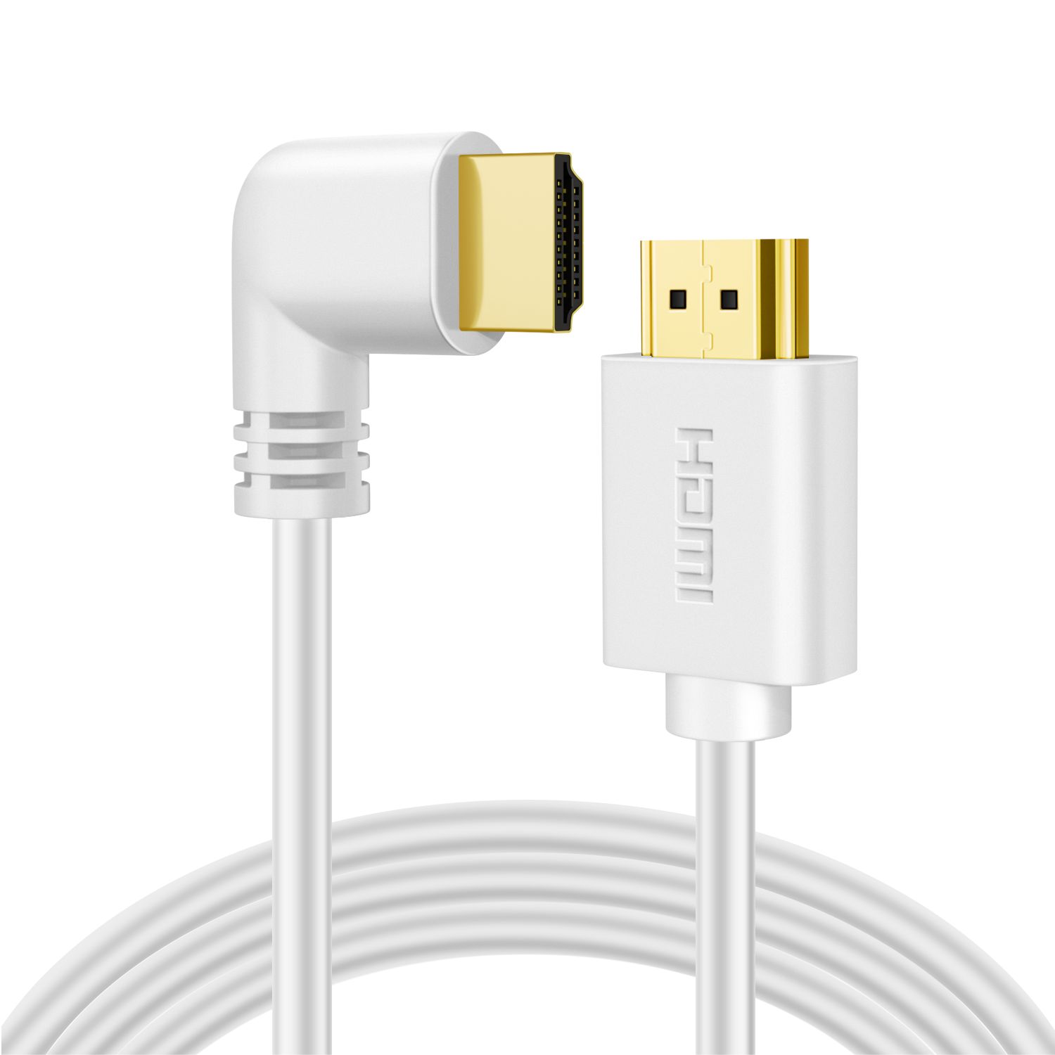 Right Angle HDMI Cable (3FT) High Speed HDMI 2.0 Cord Supports UHD 4K 60hz 2K 2160p Full HD 1080p Quad HD 1440p 3D ARC/eARC Ethernet For Xbox One X / S PS4 Pro / Slim & Apple TV 4K, Nintendo Switch