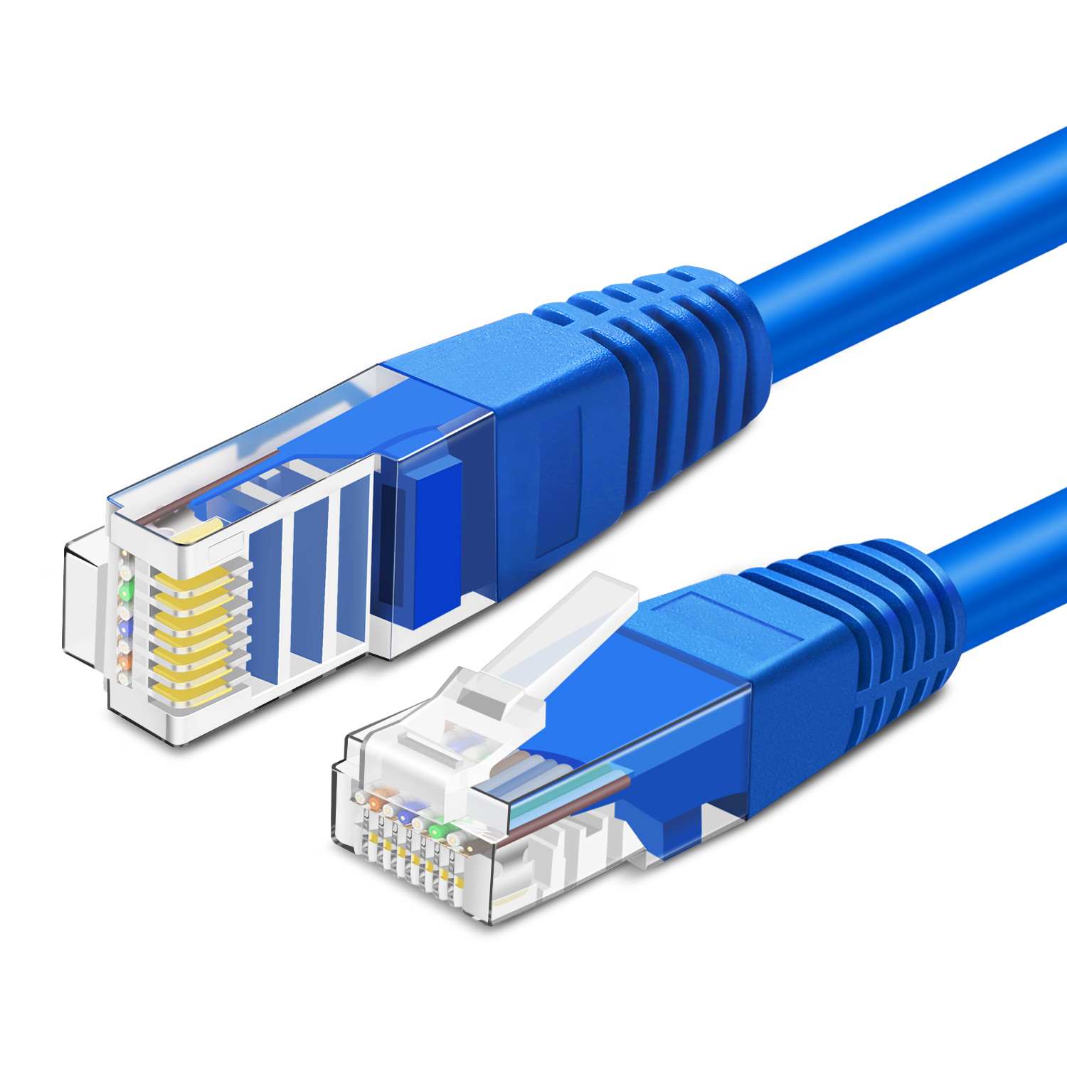 Cat 5e Ethernet Cable 10ft, Cat 5 Internet Patch Cable Cat5e Cable RJ45 Connector LAN Network Cable Cat5 Wire Patch Cord Snagless Computer Ether Wire (10 Foot Blue)