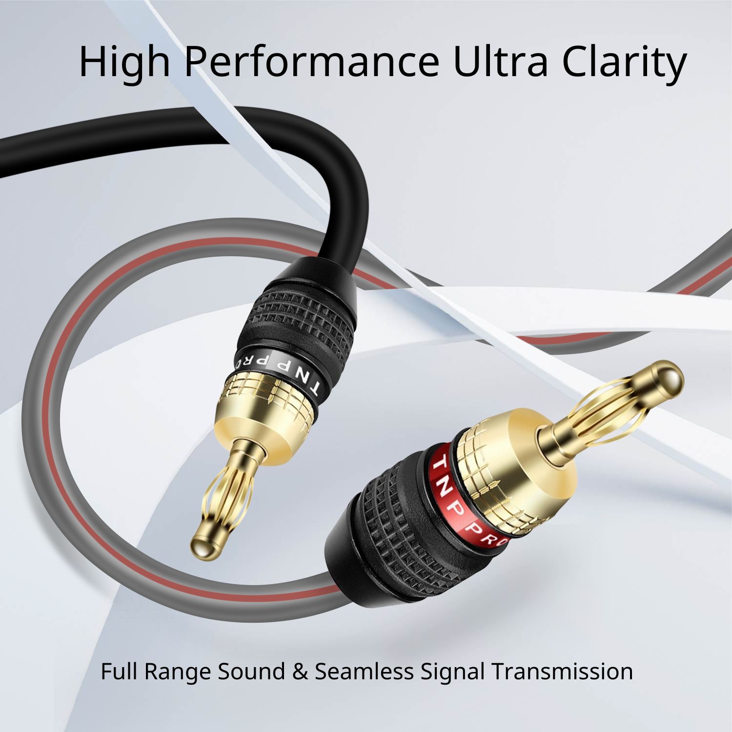 Speaker Cable w/ Banana Tips 12 AWG Wire Gold Plated Connector Cord