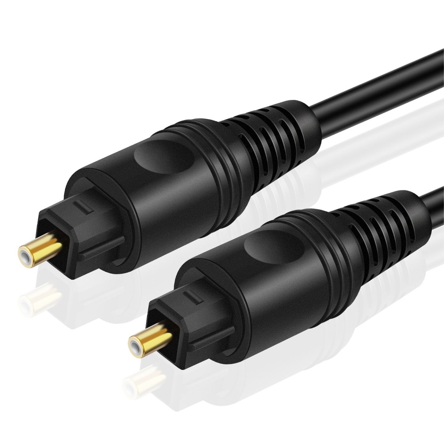 Digital Optical Audio Cable 35 Feet S/PDIF Fiber Optic Cable Toslink TV Optical Cable for Soundbar, Home Theater, Speaker Wire, TV, PS4, Xbox Male to Male Gold Connectors & Strain-Relief Cord