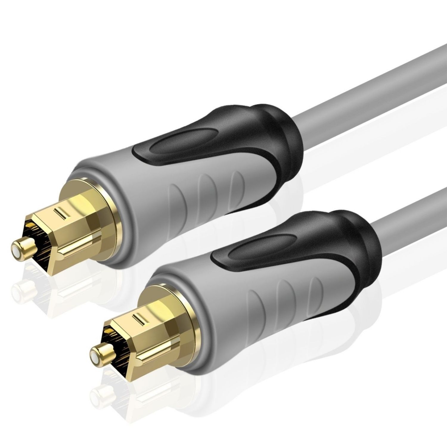 Digital Optical Audio Cable 25 Feet S/PDIF Fiber Optic Cable Toslink TV Optical Cable for Soundbar, Home Theater, Speaker Wire, TV, PS4, Xbox Male to Male Gold Connectors Cord