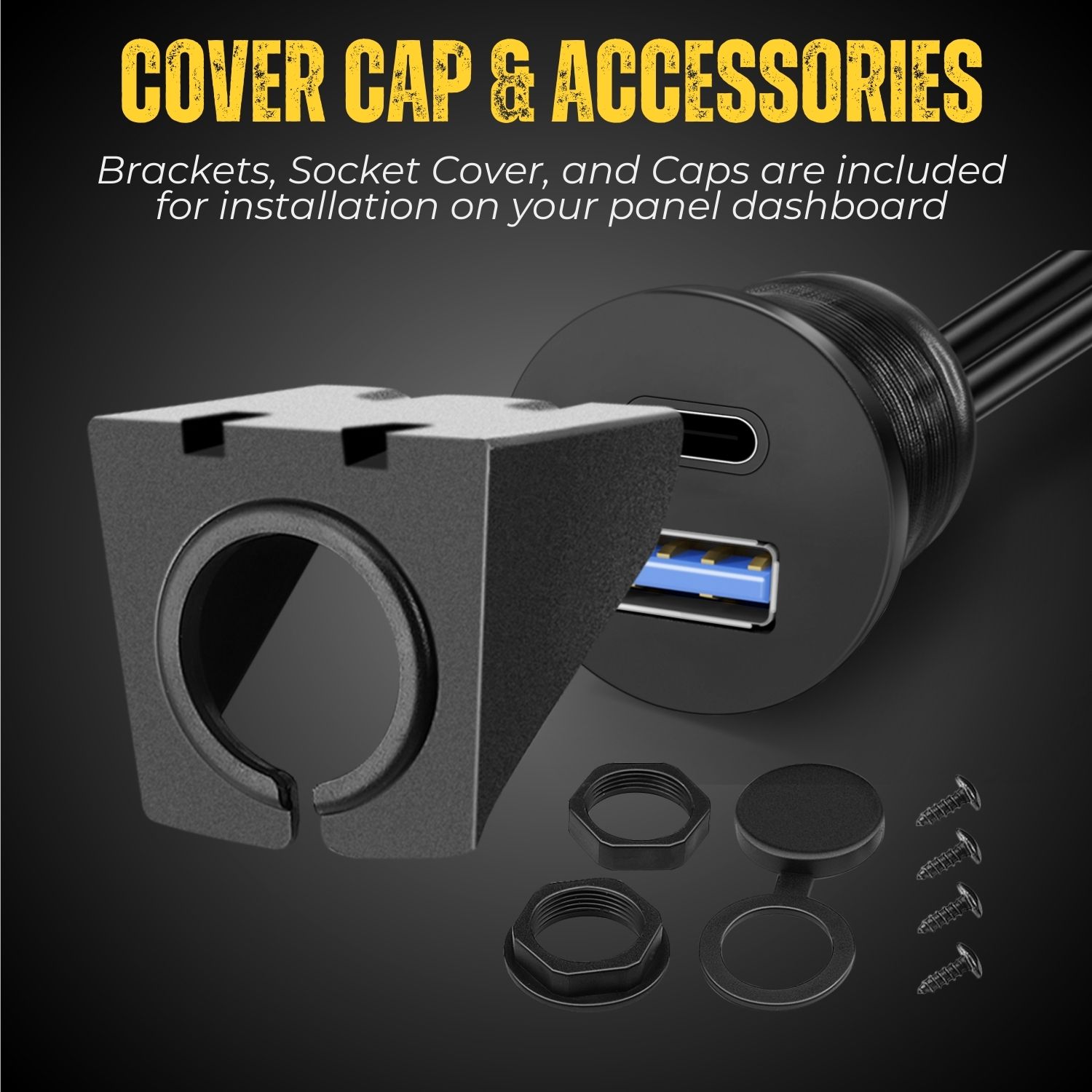 Waterproof & UV Resistant - Made with solid plastic & thick outer jacket that prevents rain water & UV damage from extreme weather conditions. The stiff rubber cap cover is detachable and can fit tightly to protect the plug from being wet; Able to work in a damp environment as long as the electrical connectors are kept dry