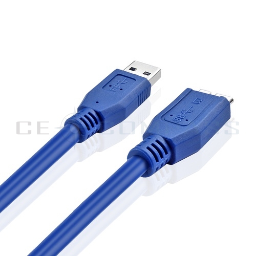 8m 6Ft Blue USB 3.0 A Male to Micro B Male SuperSpeed Cable Adapter 
