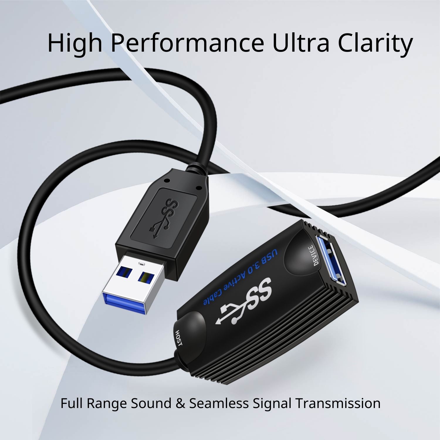 Long-distance Data Transfer - USB 3.0 Active Extension Cable features signal booster retimer design powered by built-in USB bus, perfectly avoid attenuation for long-distance data transfer, great for extending the USB connection from popular VR devices such as Oculus Rift Sensor, Oculus Quest Link, Playstation VR, HTC Vive, Valve Index VR, CCTV camera, Hard Drive, and most popular USB devices