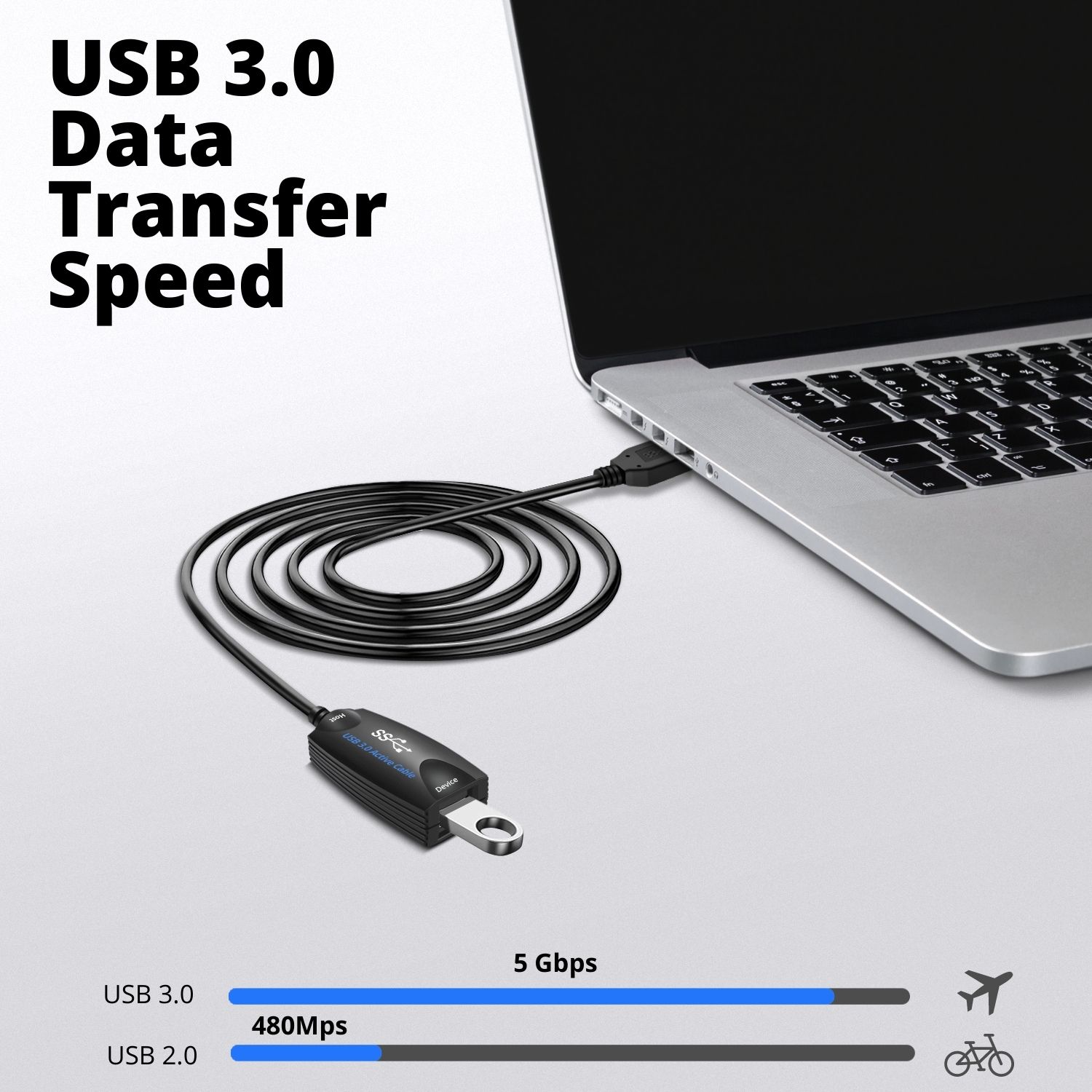 Ultra High Speed - USB 3.0 data transfer rate at up to 5 Gbps, 10x faster than USB 2.0, which allows you to transfer HD movies or raw photos and files form disks or cameras in just seconds