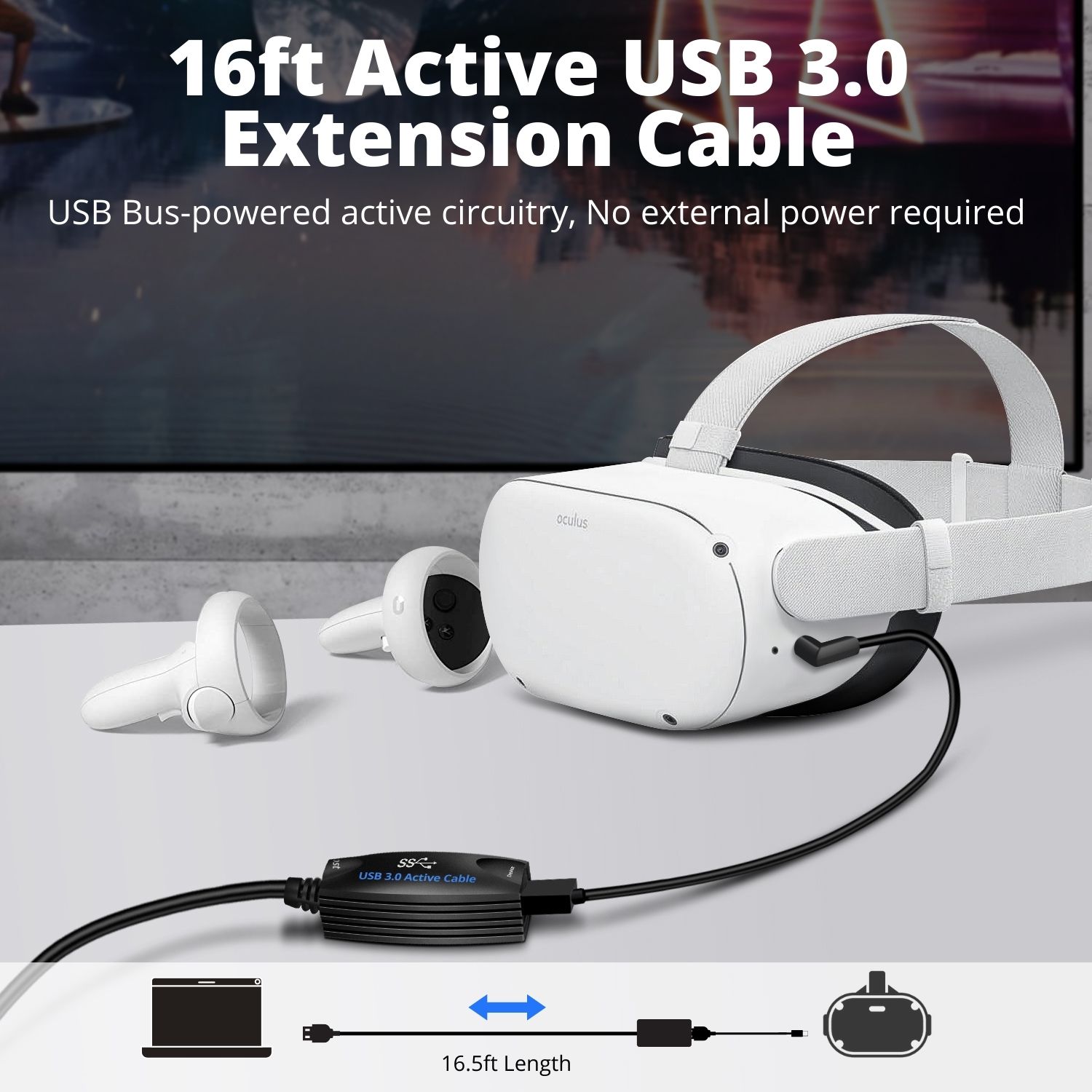 Extends & Protects Ports - With this long usb extension cable, users can easily connect USB disk or other USB peripherals to ports on the back of the TV, monitors, PCs; While protecting the USB sockets on your expensive devices and appliances from repeatedly pluging and unpluging