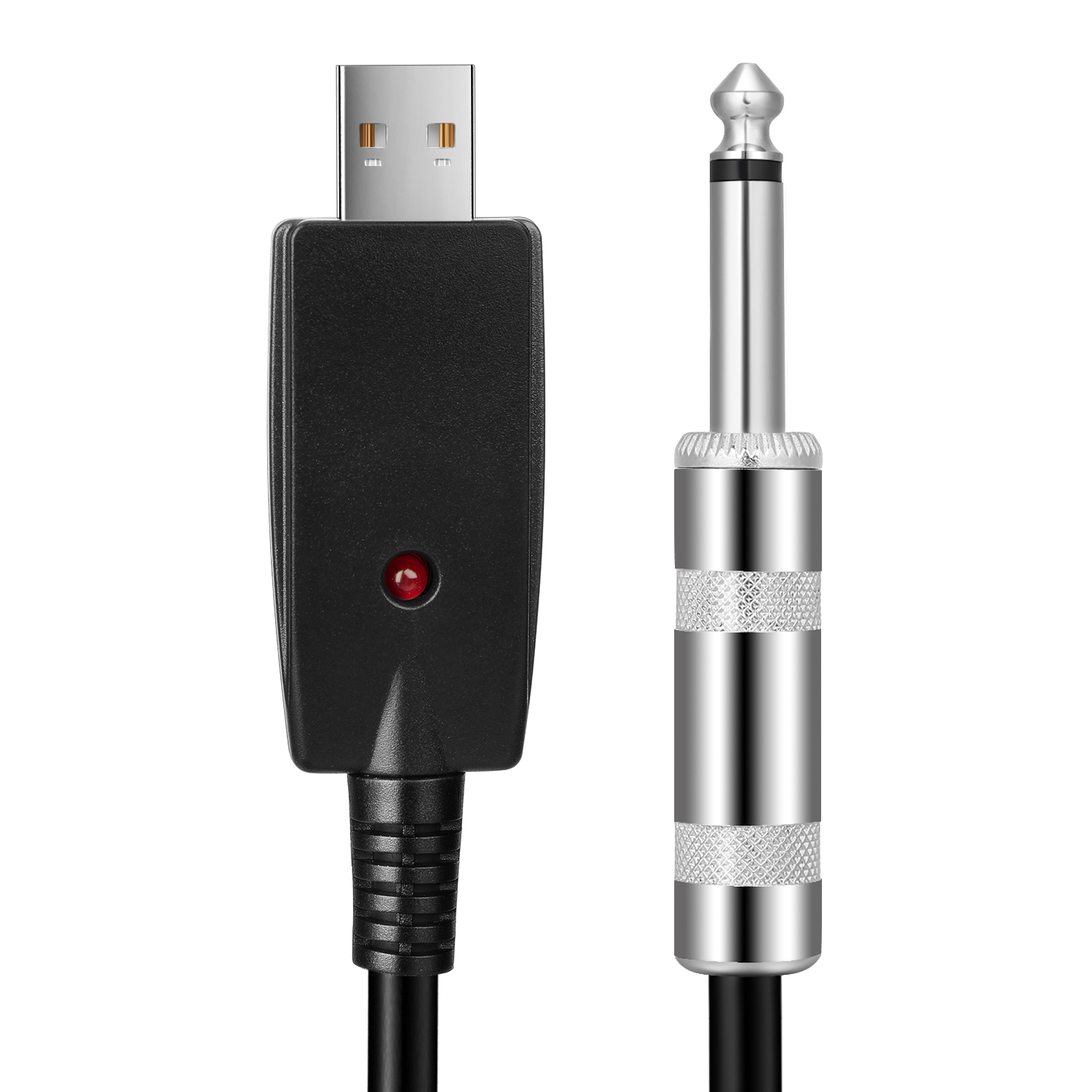 Usb Guitar Cable (10ft) Usb Interface Male To 1 4 Inch 6.35mm Male Ts 