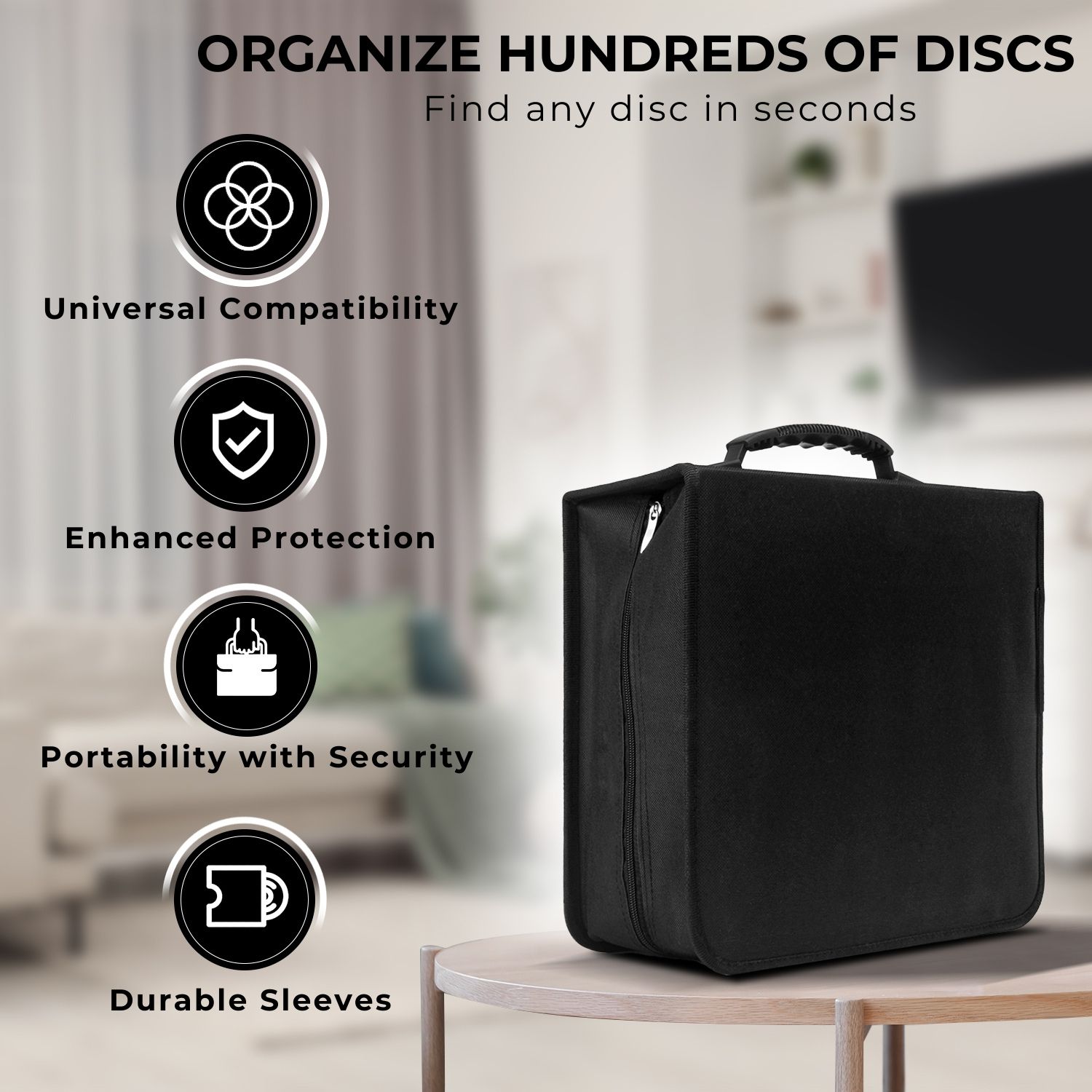 Ultra-Protective CD Storage Case - Made of durable, moisture and tear-resistant Vinyl material, this car cd holder case will keep your favorites safe and shielded from scratch in storage or when you're on the go