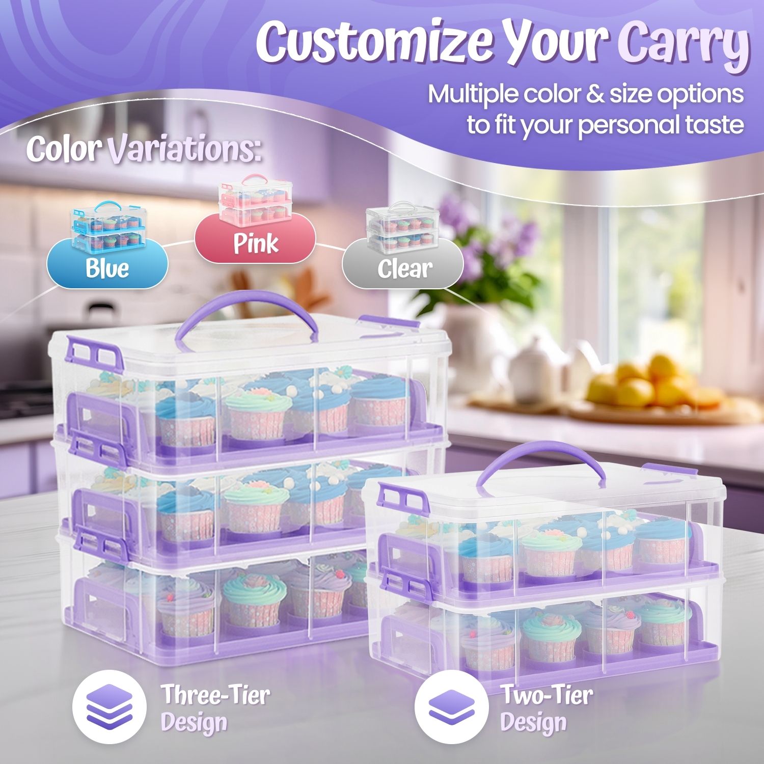 Cupcake Carrier Holder Container Box Plastic Storage Basket Courier