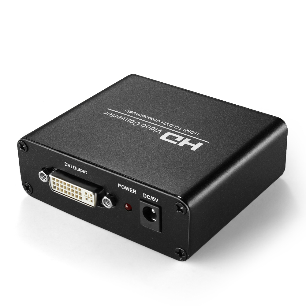 Convert 1080p HDMI in high definition video and audio signal to DVI and Coaxial (5.1 channel)/ 3.5mm / RCA (stereo audio) by providing the interface to connect any modern device with DVI monitor display & analog audio equipment