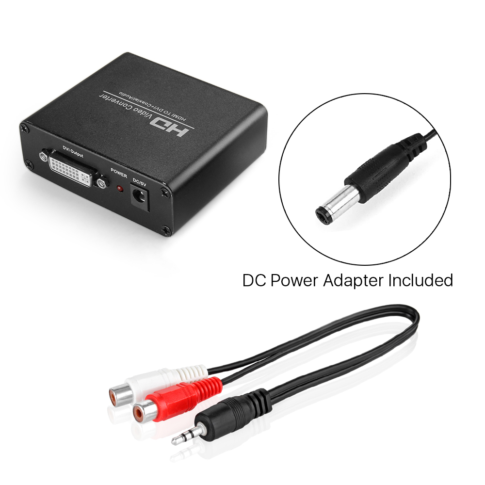 Supports various applications and offers solution for a simple, straightforward connection of HDMI to the DVI and analog audio equipment, AV systems such as computer monitor, home theatre entertainment, security applications, conference room presentation and school or corporate environments
