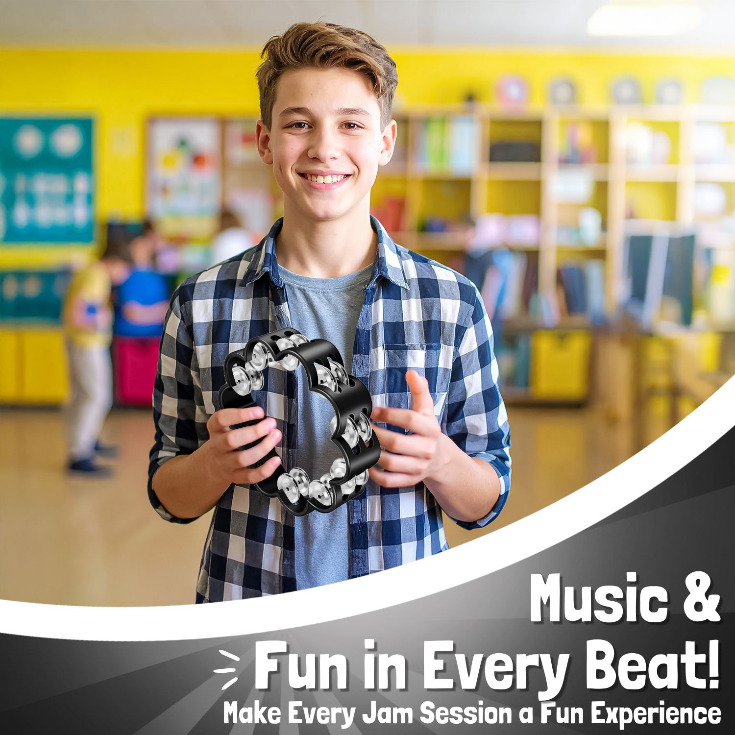 Versatile Musical Instrument: Suitable for music education, live performances, church events, & parties. Our double tambourine suits all ages, offering endless fun & musical exploration for everyone