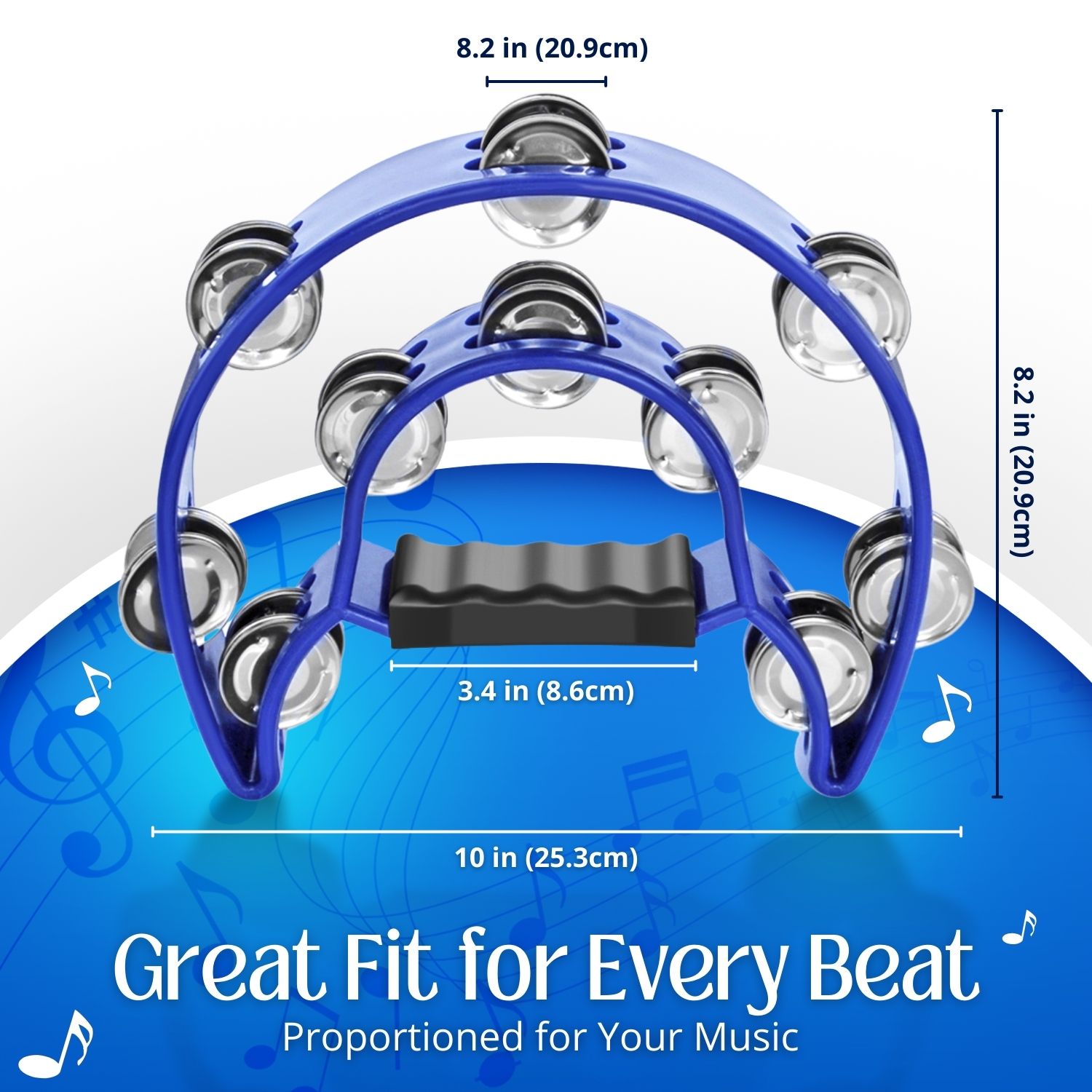 Bright & Enjoyable Sound - A double row of 40 jingles, the tambourine for adults generated good quality, vibrant, and entertaining music for everyone.
