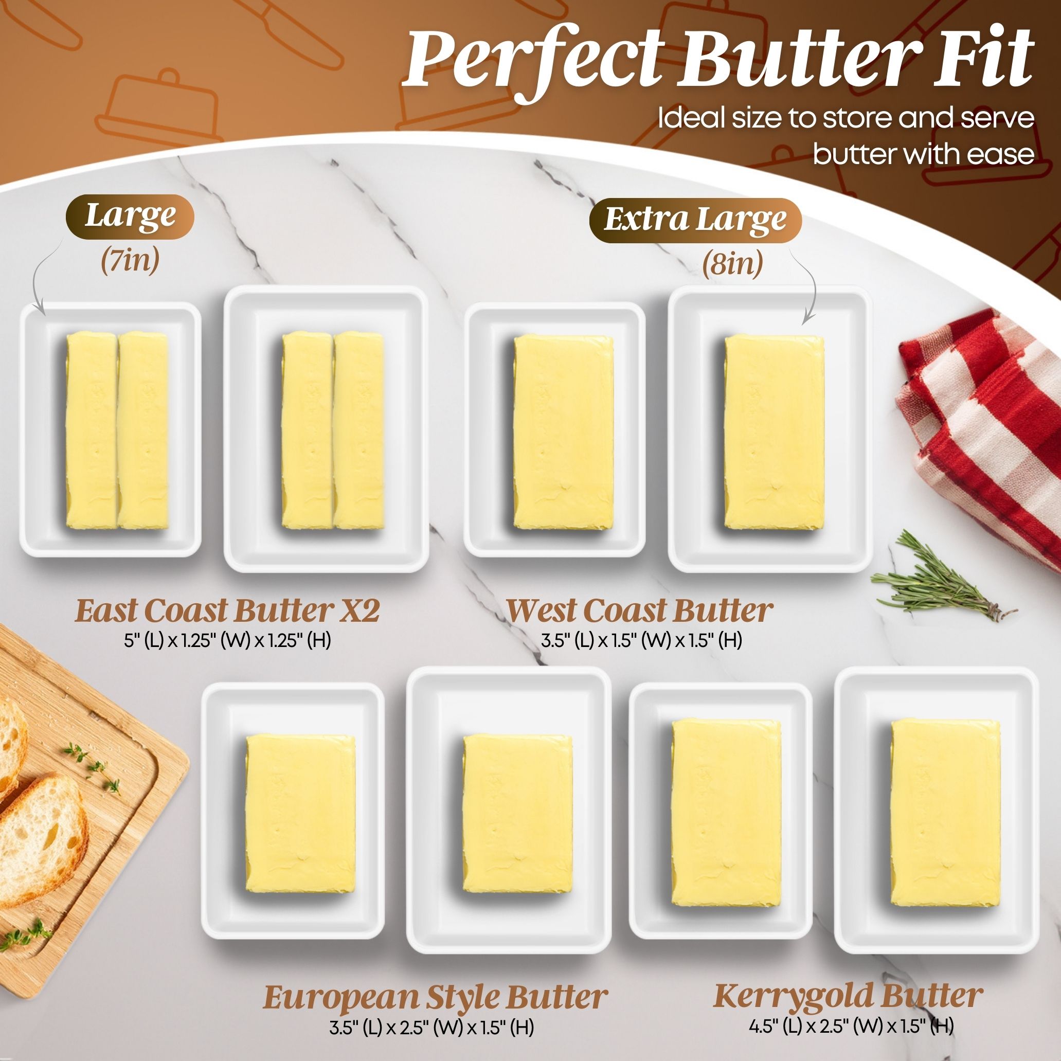 Ceramic Butter Dish and Lid Cover East/West Butter Storage and