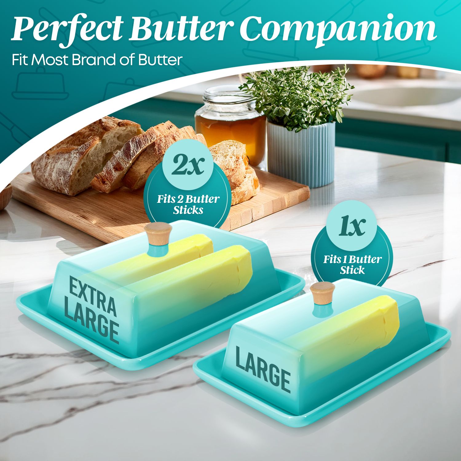 Pure and Safe: Crafted from contaminant-free blue porcelain, this European butter dish ensures your butter is not just stored but preserved in a wholesome manner