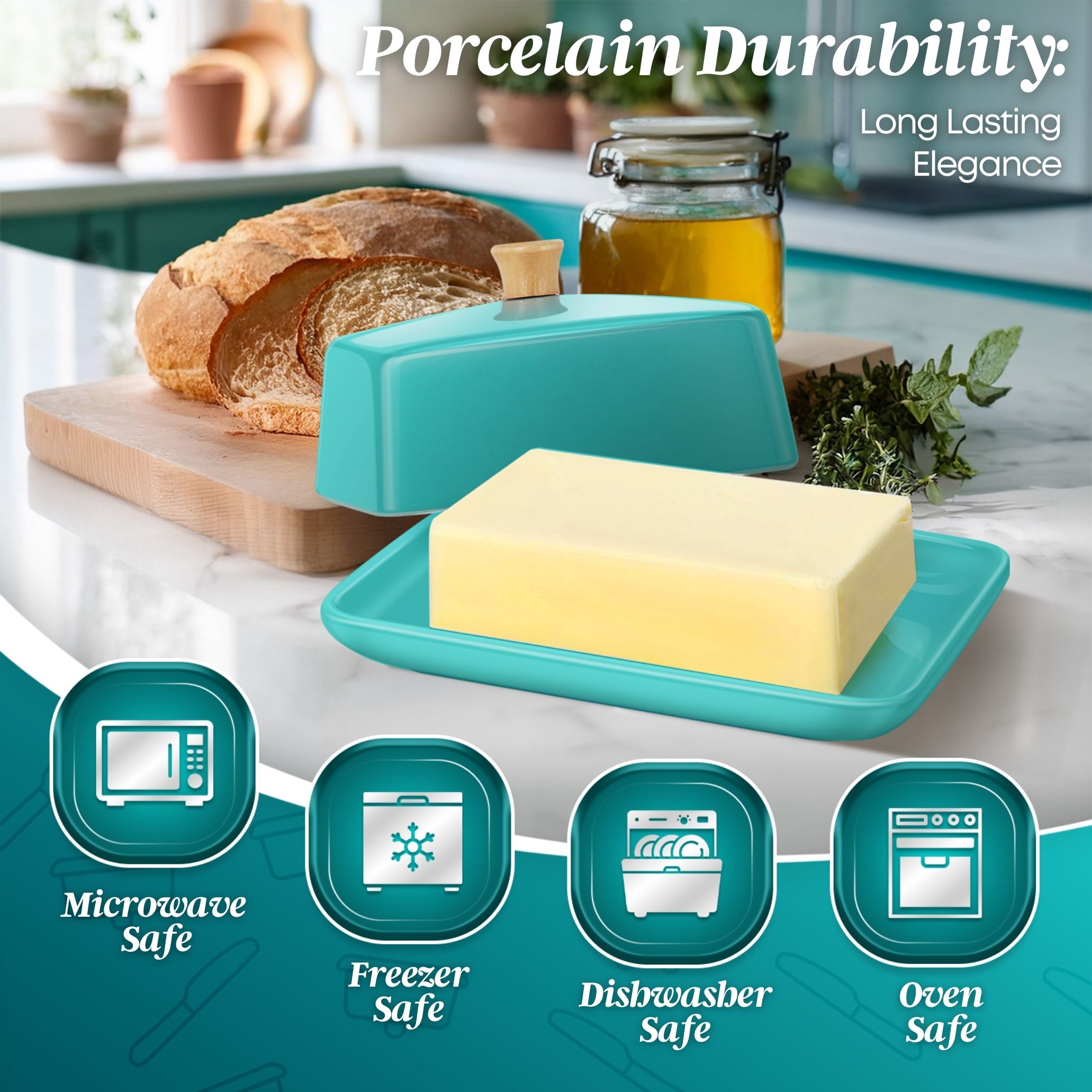 Versatile Elegance: More than a butter container, it transforms every use into an experience, as it elegantly holds cheeses and chocolates or even serves as a charming fruit platter, catering to every occasion