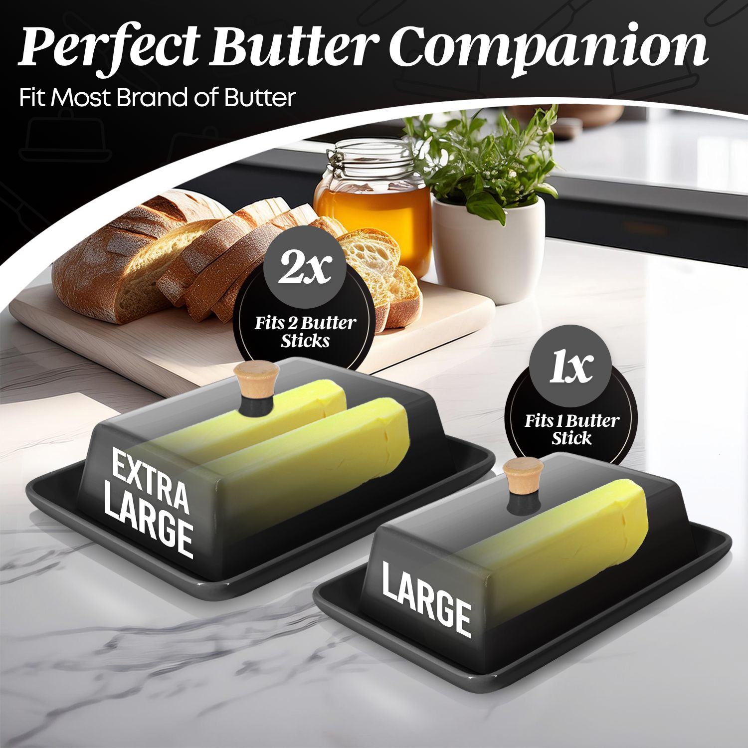 Pure and Safe: Crafted from contaminant-free black porcelain, this European butter dish ensures your butter is not just stored but preserved in a wholesome manner