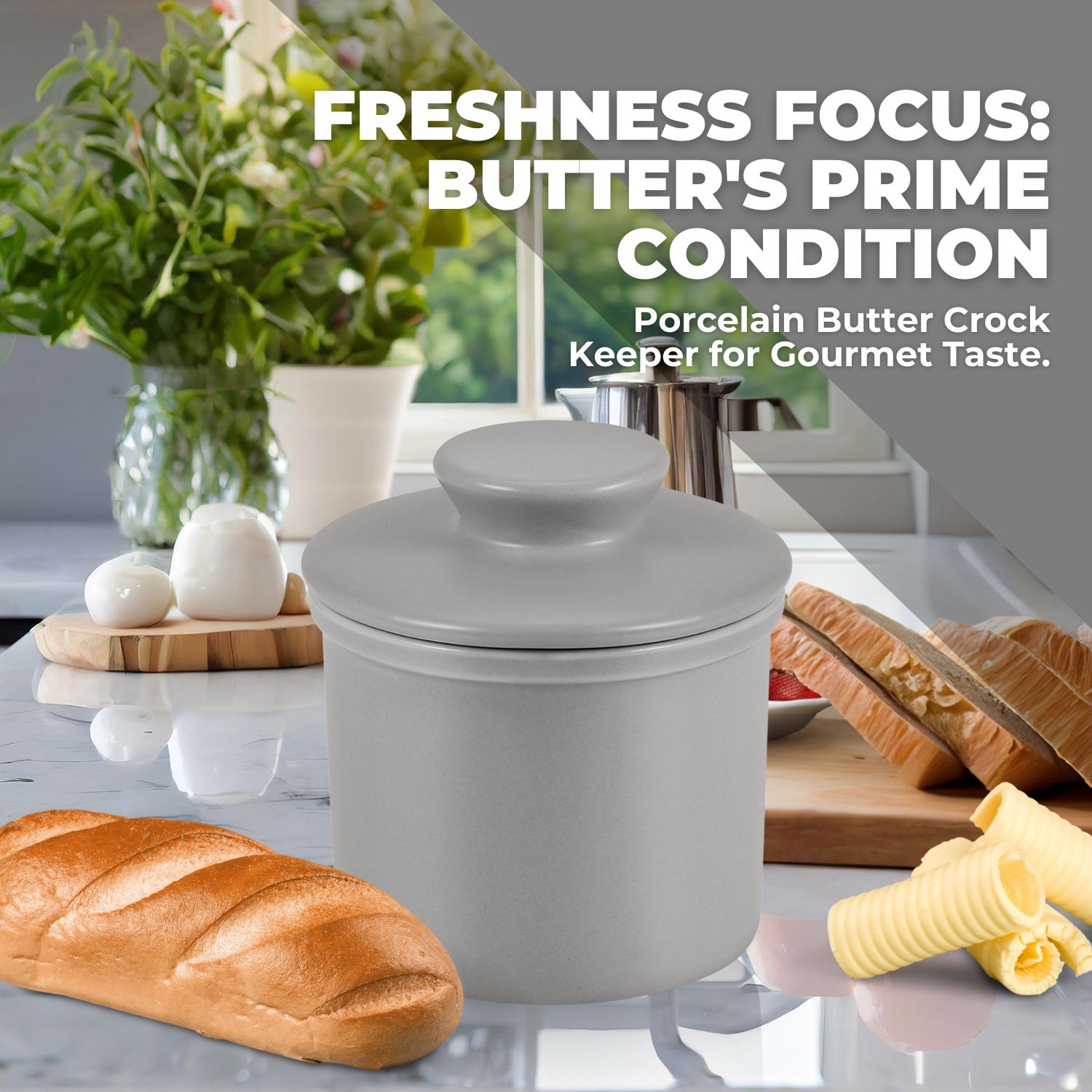 Airtight Seal Keep Butter Fresher For Longer - Butter crocks provide an airtight seal that shields your butter from light, air, and bacteria that may cause spoilage outside the fridge.