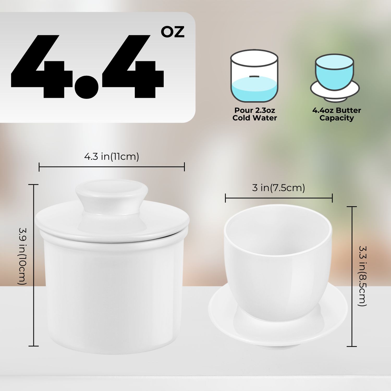 TRICKS & TIPS - Pack the butter in the lid when it is still fresh out of the refrigerator; it is easier to mold at a cooler temperatures. Adding a little salt to the water is helpful to keep fresh