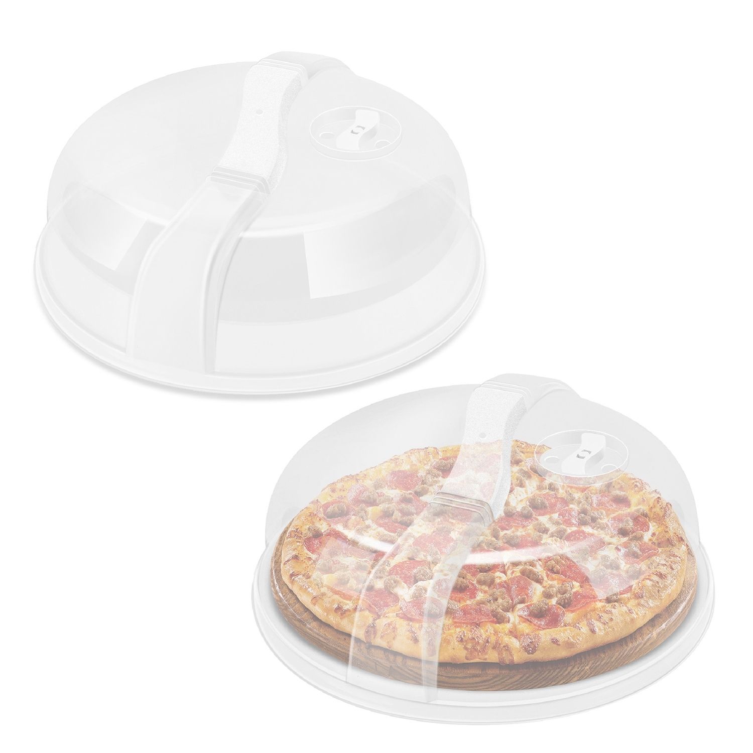 Microwave Cover for Food, 10.5 Inch Plate Cover, BPA Free Plastic Food Cover, Transparent Anti-Splatter Cover Guard, with Adjustable Steam Vent Hole, Dishwasher Safe, Easy Grip Handle